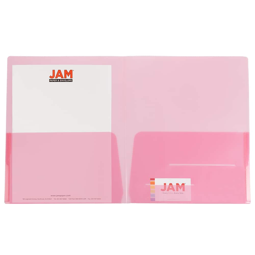 JAM Paper Plastic Lightweight 2-Pocket Presentation Folders, 6ct.