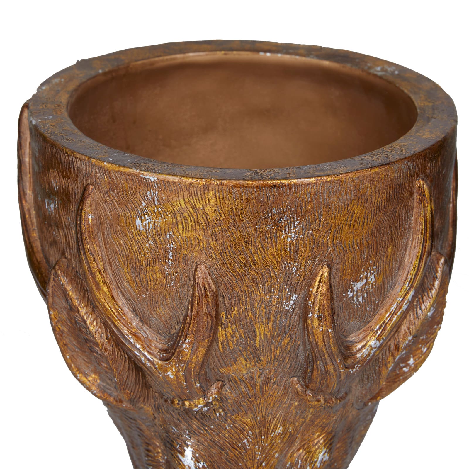 Bronze Polystone Traditional Planter, 14" x 10" x 10"