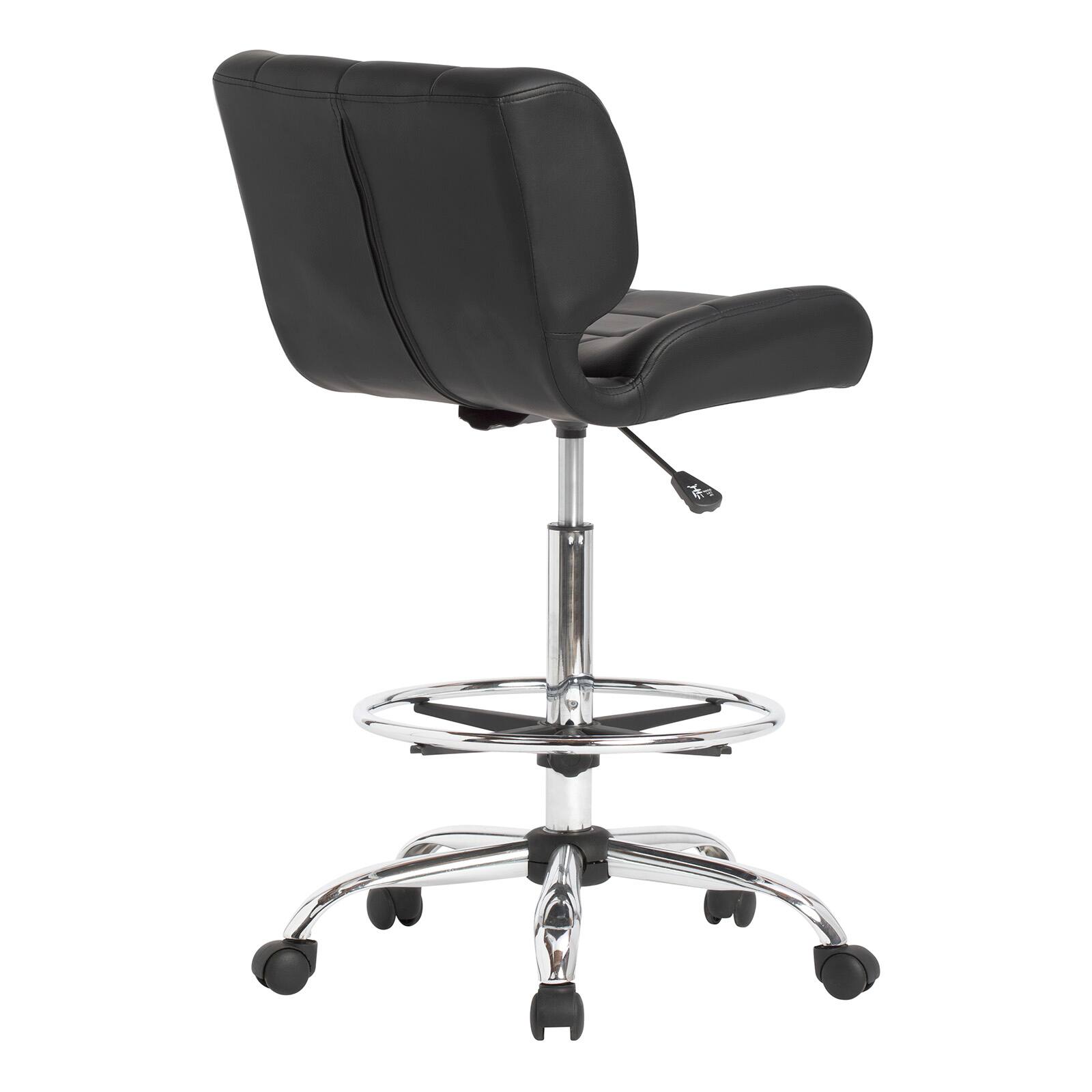 Studio Designs Crest Black Height Adjustable Drafting Chair with Footring