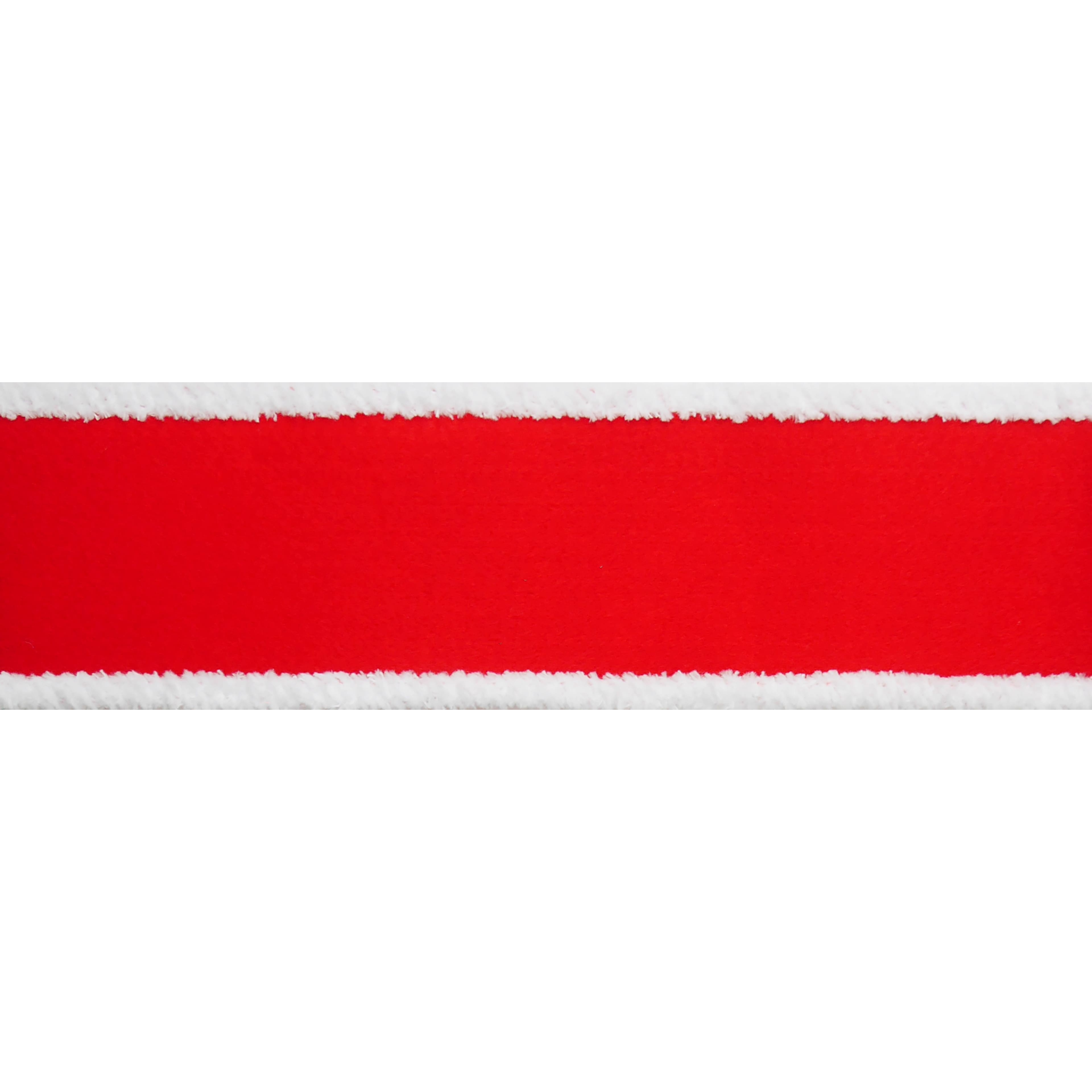 2.5&#x22; x 15ft. Red with White Fluff Edges Wired Ribbon by Celebrate It&#xAE;