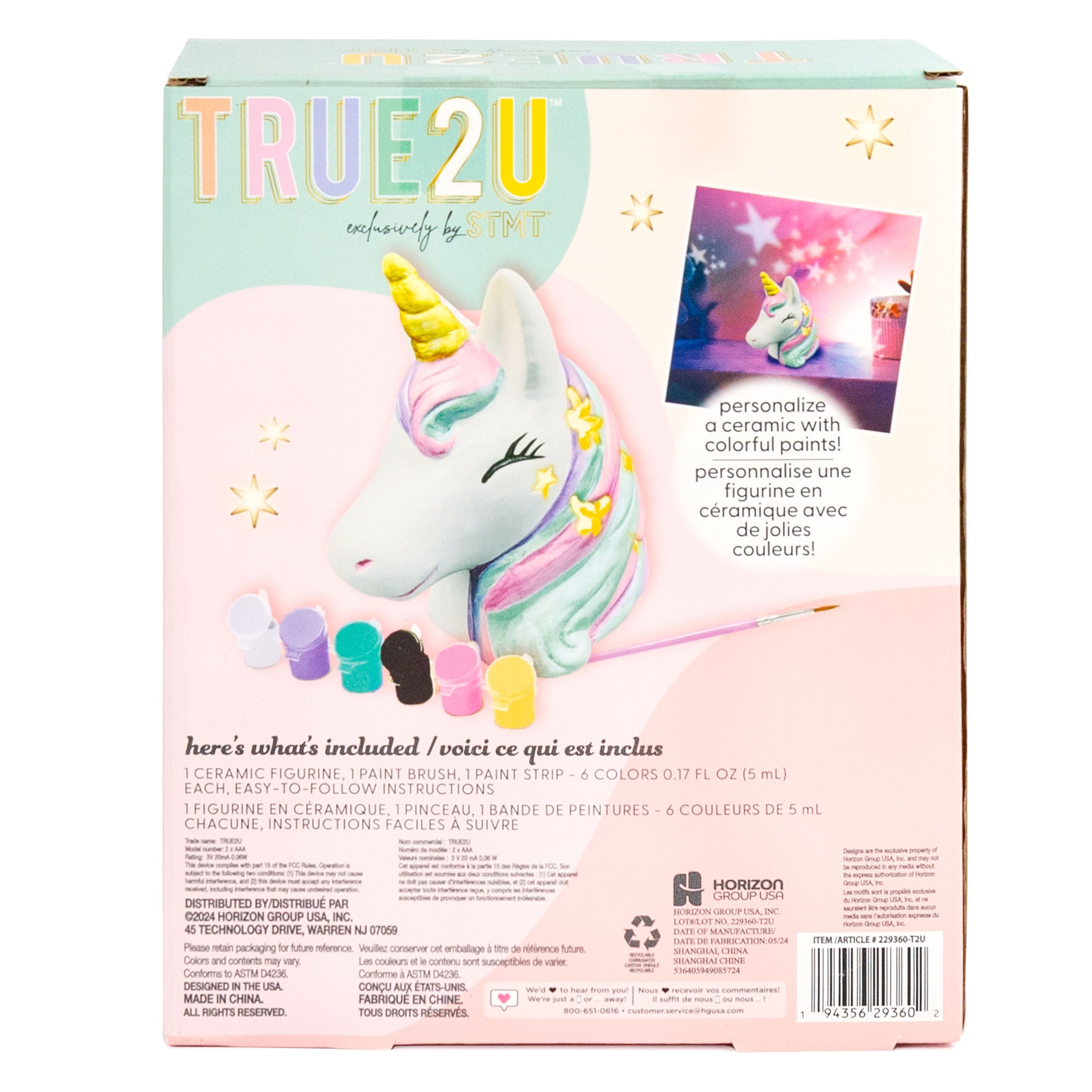 STMT&#x2122; True2U&#x2122; Paint Your Own Light-Up Unicorn D&#xE9;cor