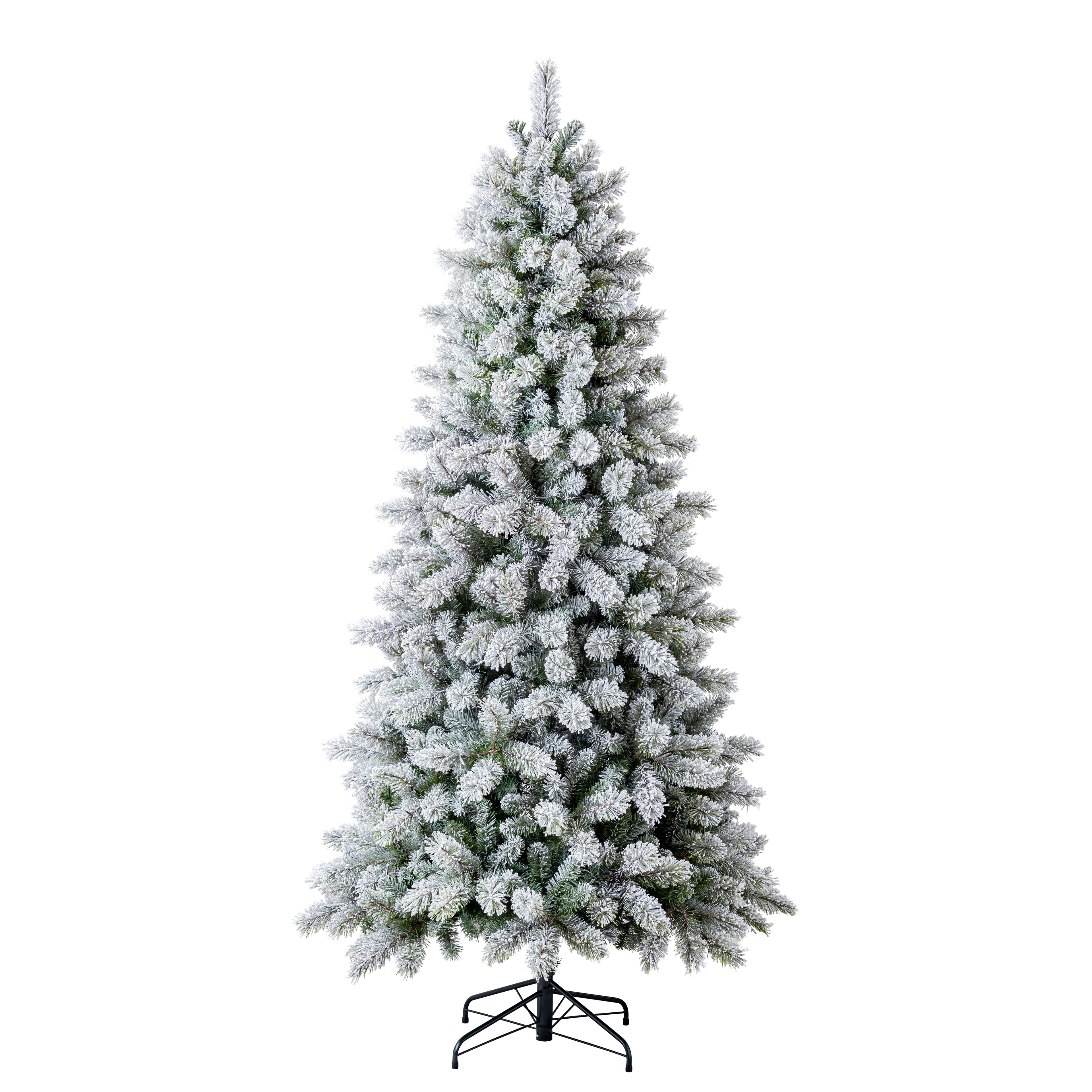 7.5ft. Pre-Lit Montreal Flocked Artifical Christmas Tree, LumaDazzle&#x2122; Color Changing Twinkle LED Lights by Ashland&#xAE; 