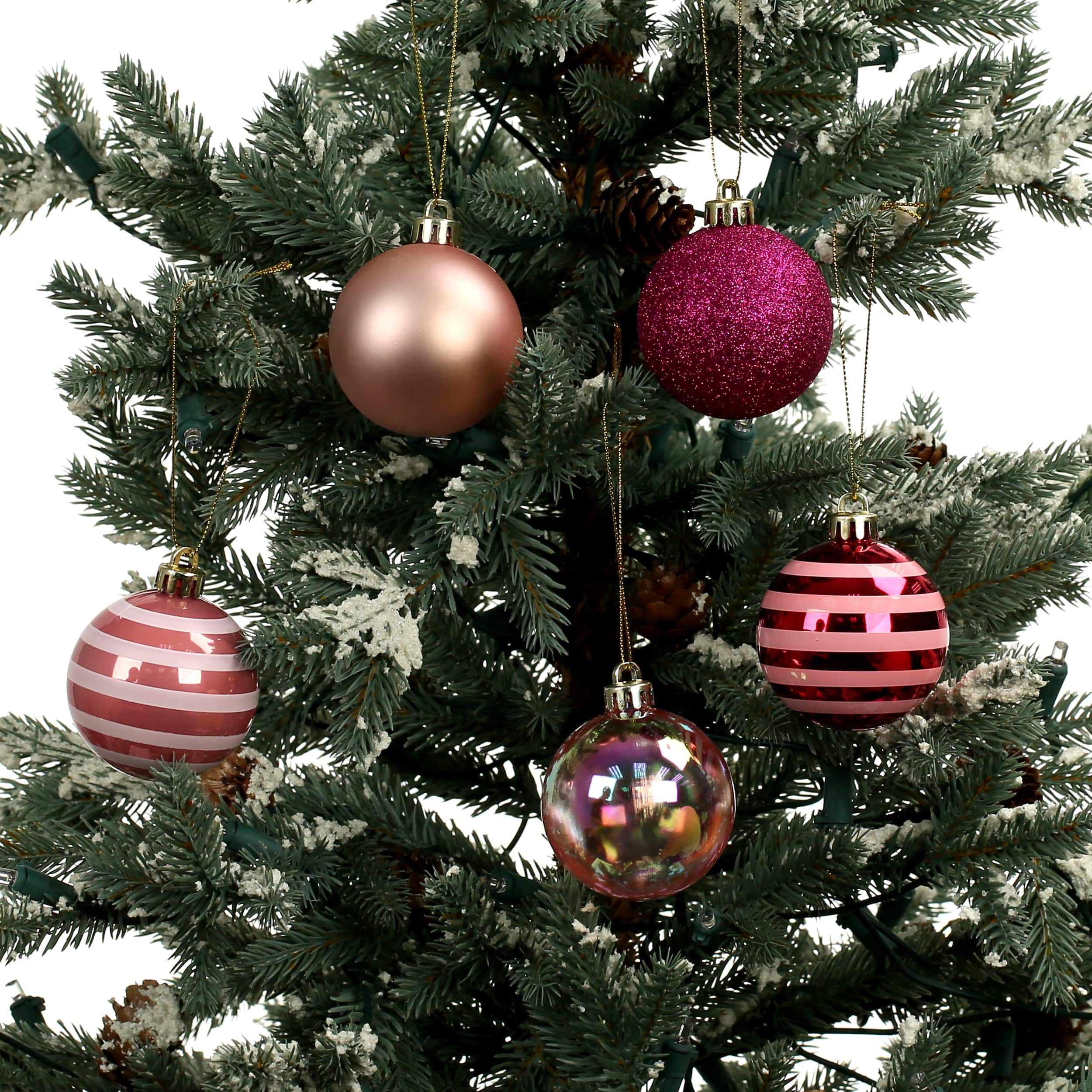 5 Pack 2.2&#x22; Pink Shatterproof Ball Ornaments by Ashland&#xAE;