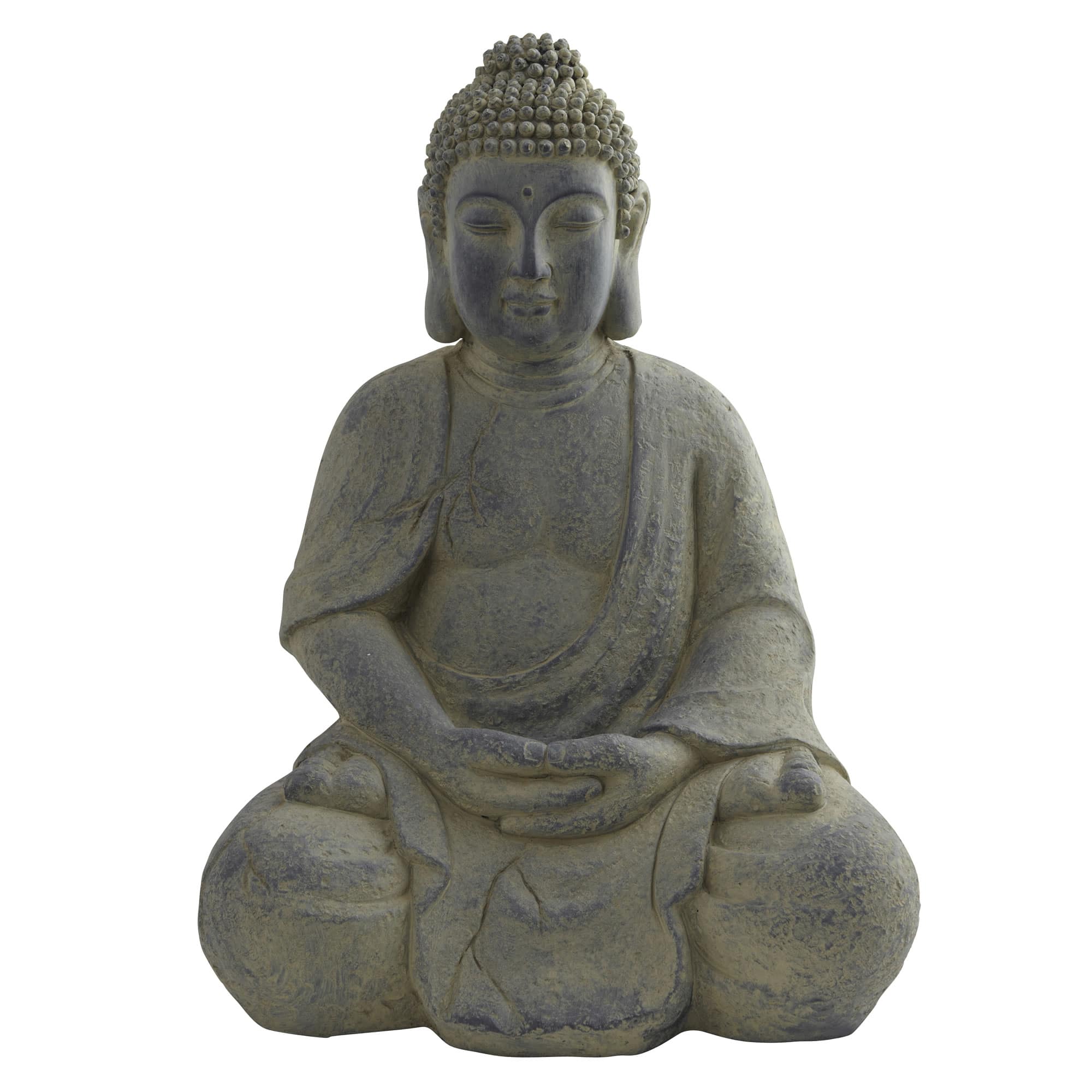 19.75&#x22; Gray Buddha Statue