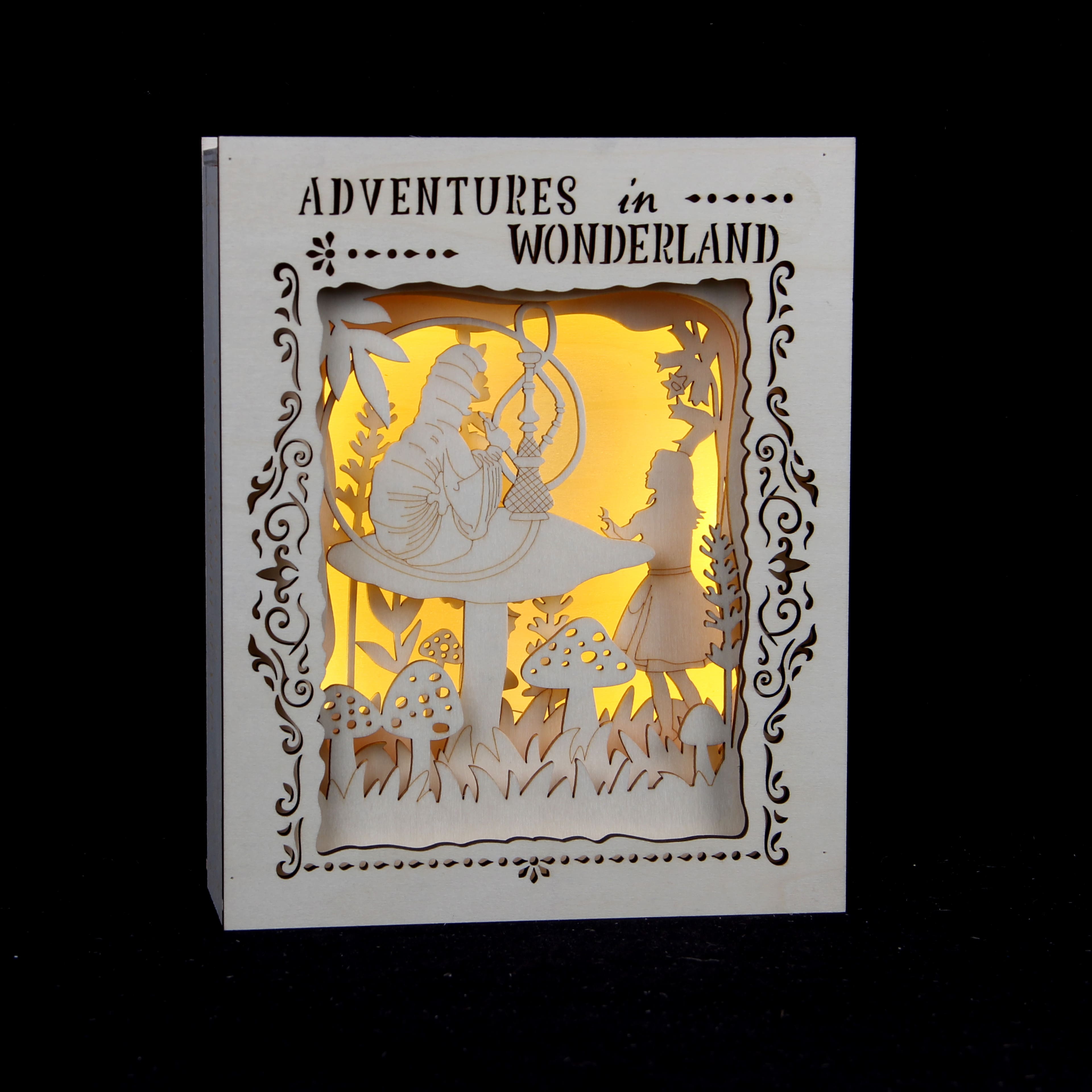 8.5&#x22; Adventures in Wonderland Book DIY LED Plywood D&#xE9;cor by Make Market&#xAE;