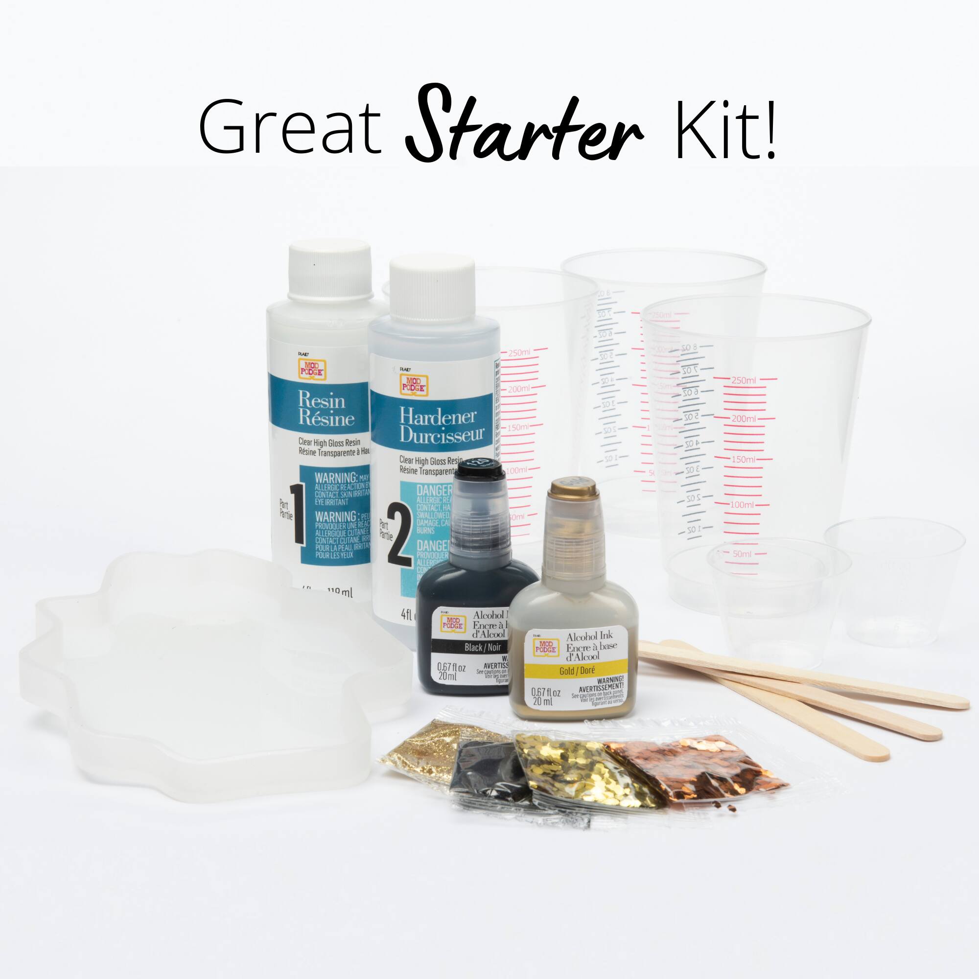 Mod Podge&#xAE; Black &#x26; Gold Do-It-Yourself Geode Coaster Kit