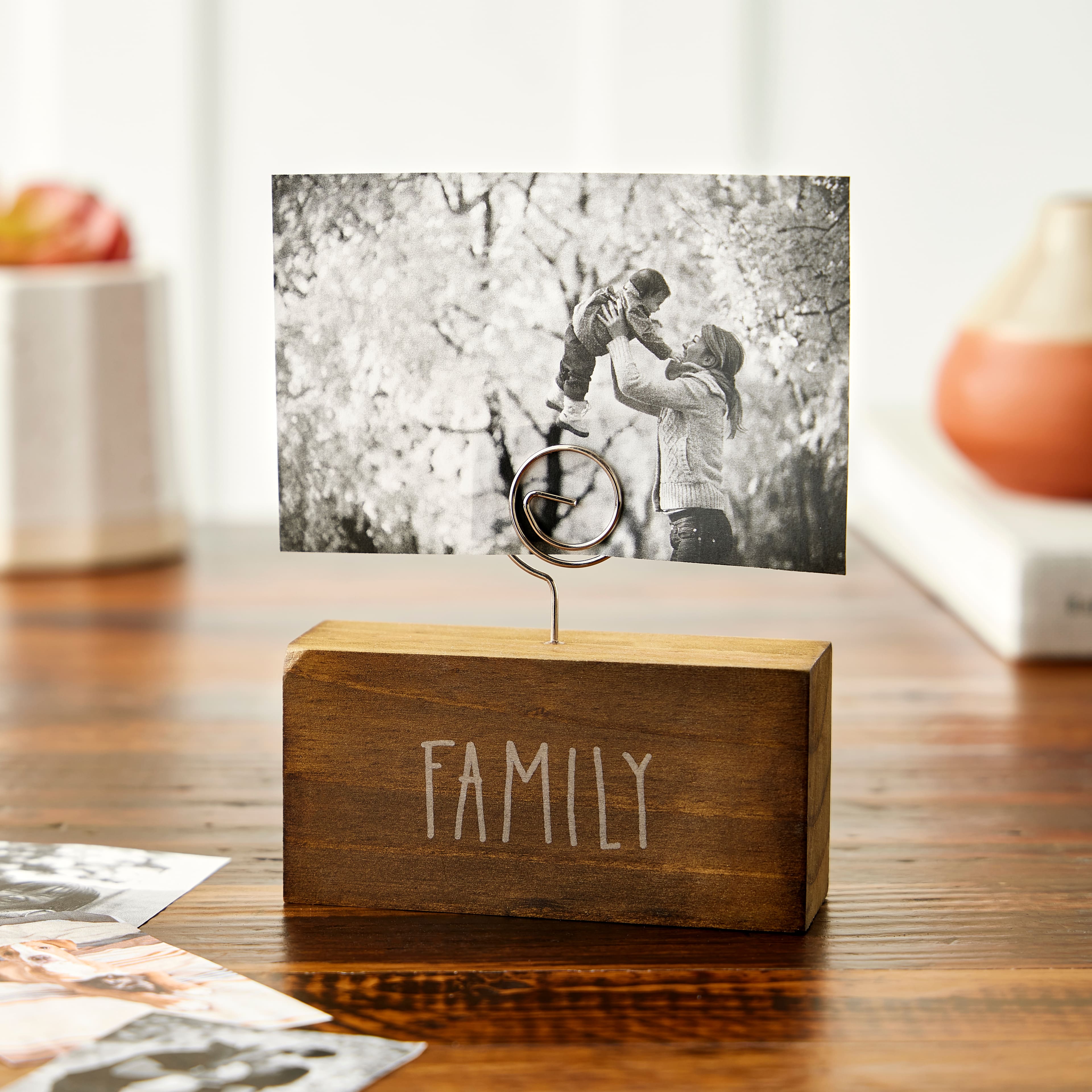 24 Pack: Walnut Family Block Clip Frame by Studio D&#xE9;cor&#xAE;