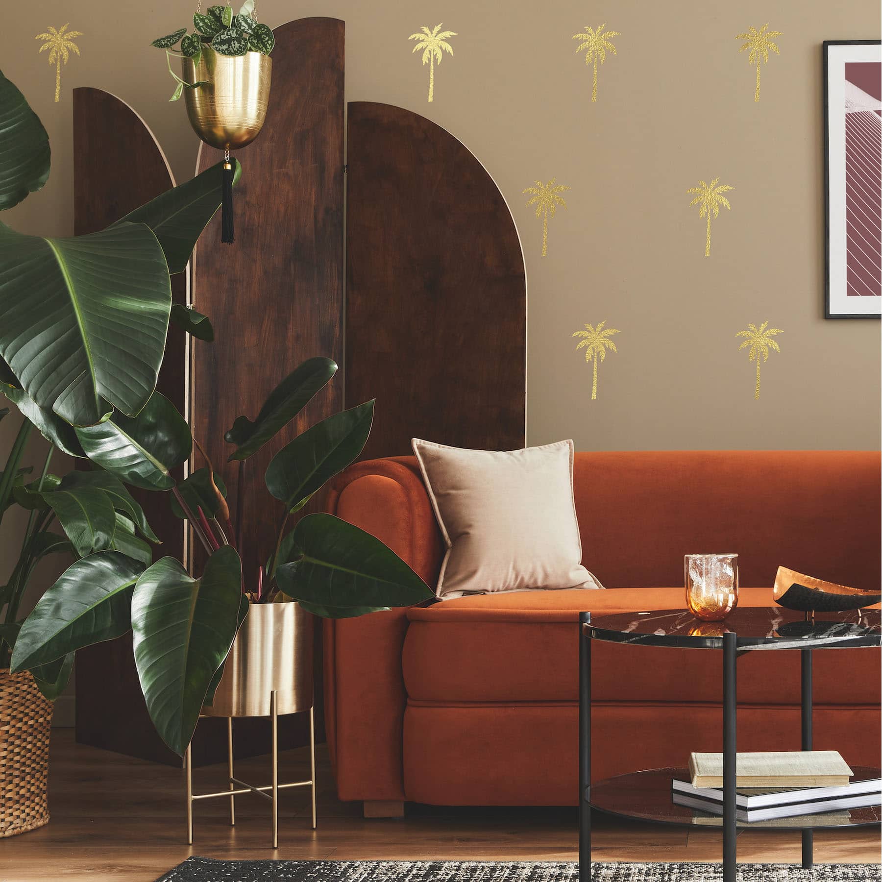 RoomMates Gold Foil Palm Tree Peel &#x26; Stick Wall Decals