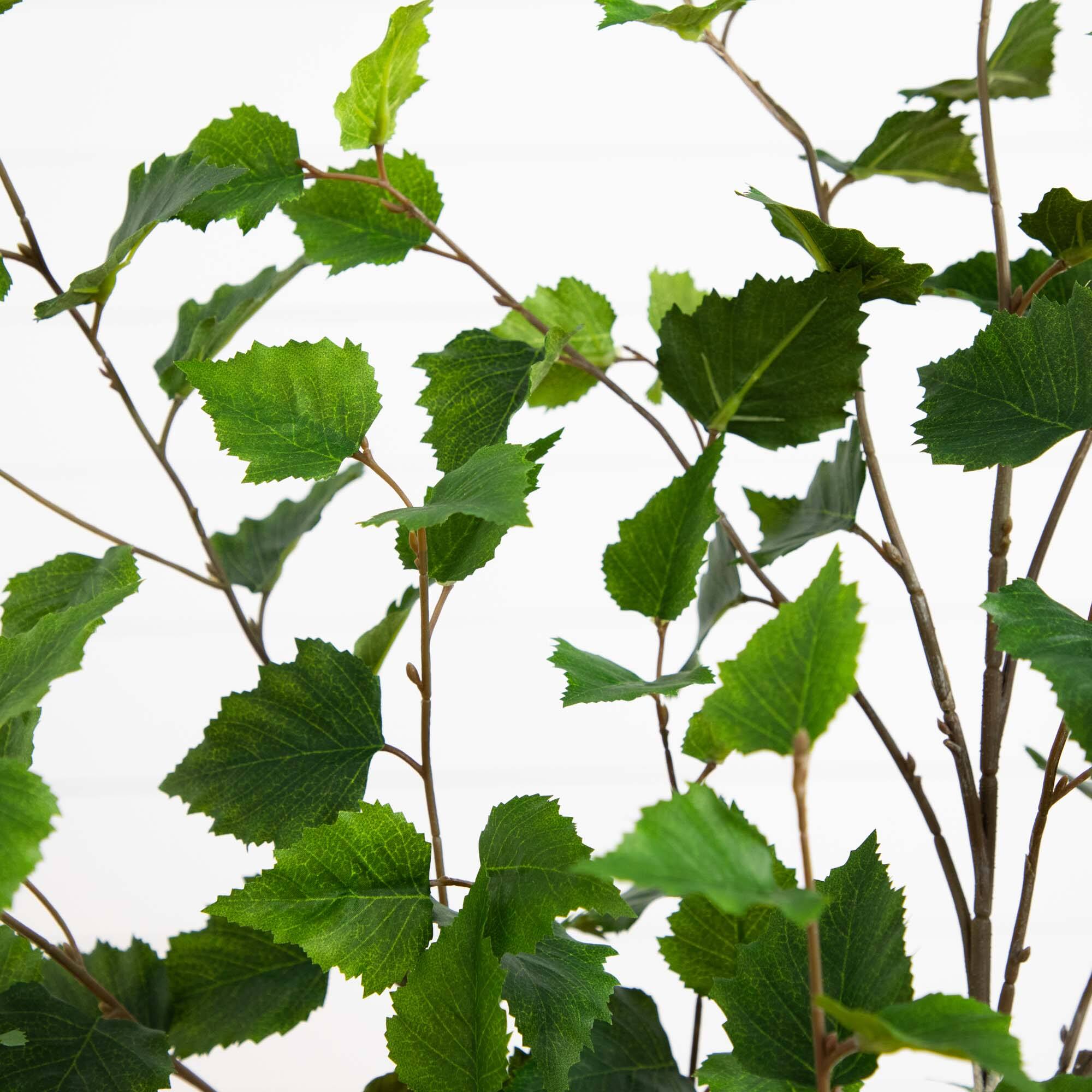 4ft. Potted Green Artificial Birch Tree with Real Touch Leaves