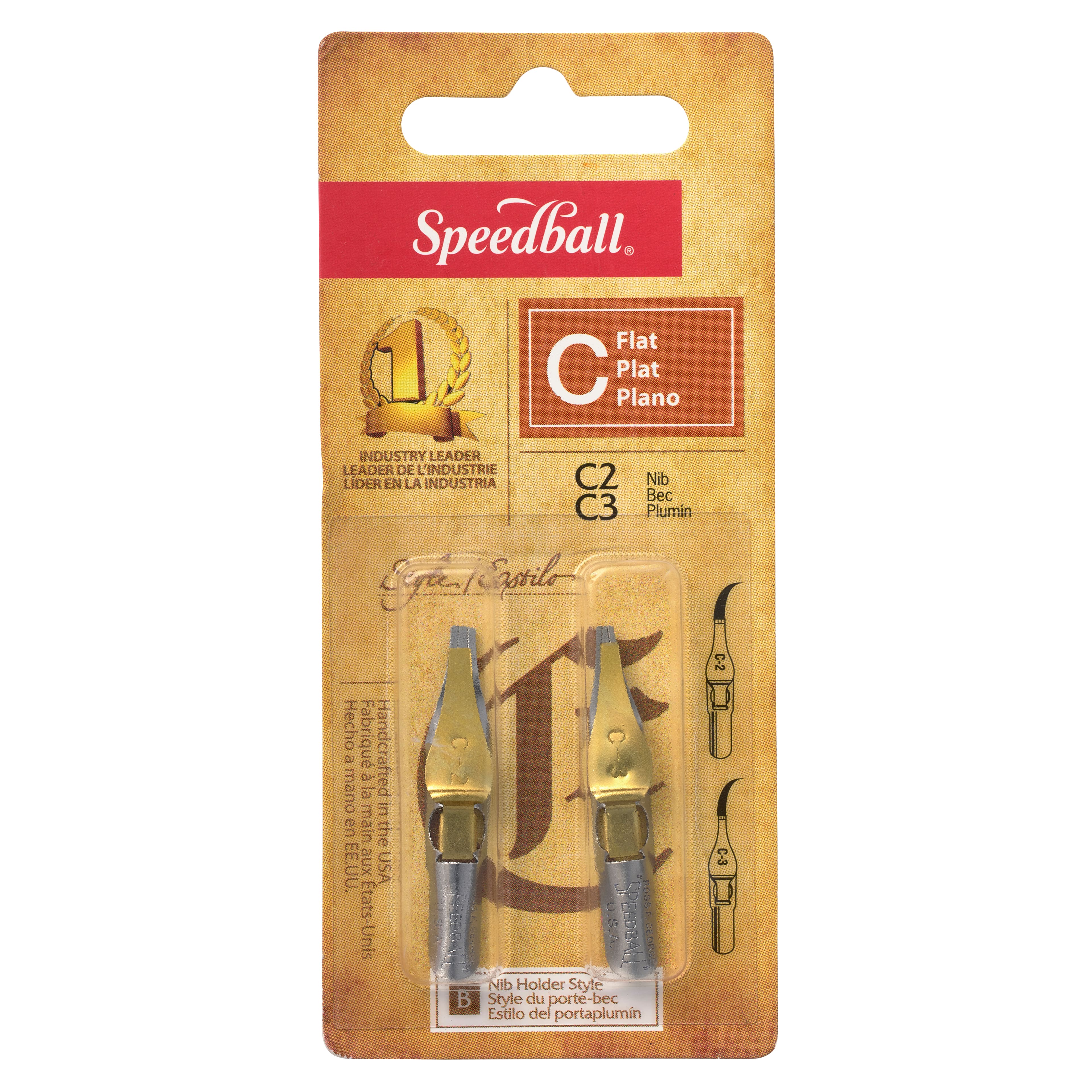 12 Pack: Speedball&#xAE; Calligraphy Nib Set, C2 &#x26; C3 Flat