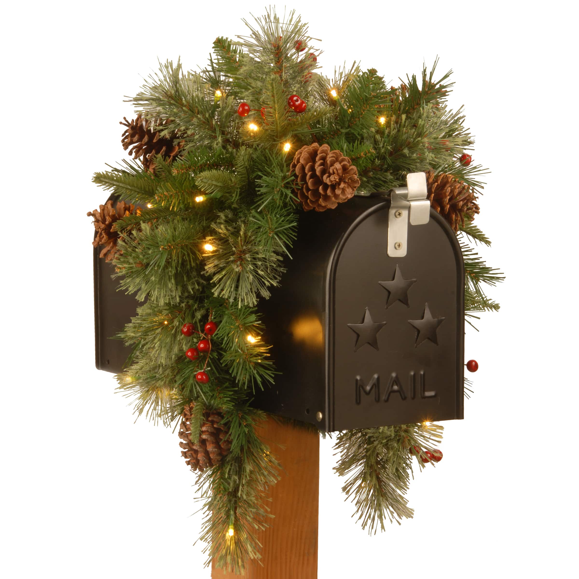 3ft. Pre-Lit Feel Real® Pinecone \u0026 Berry Colonial Artificial Christmas Mail  Box Swag, Warm White LED Lights | Michaels, image size:2400x2400