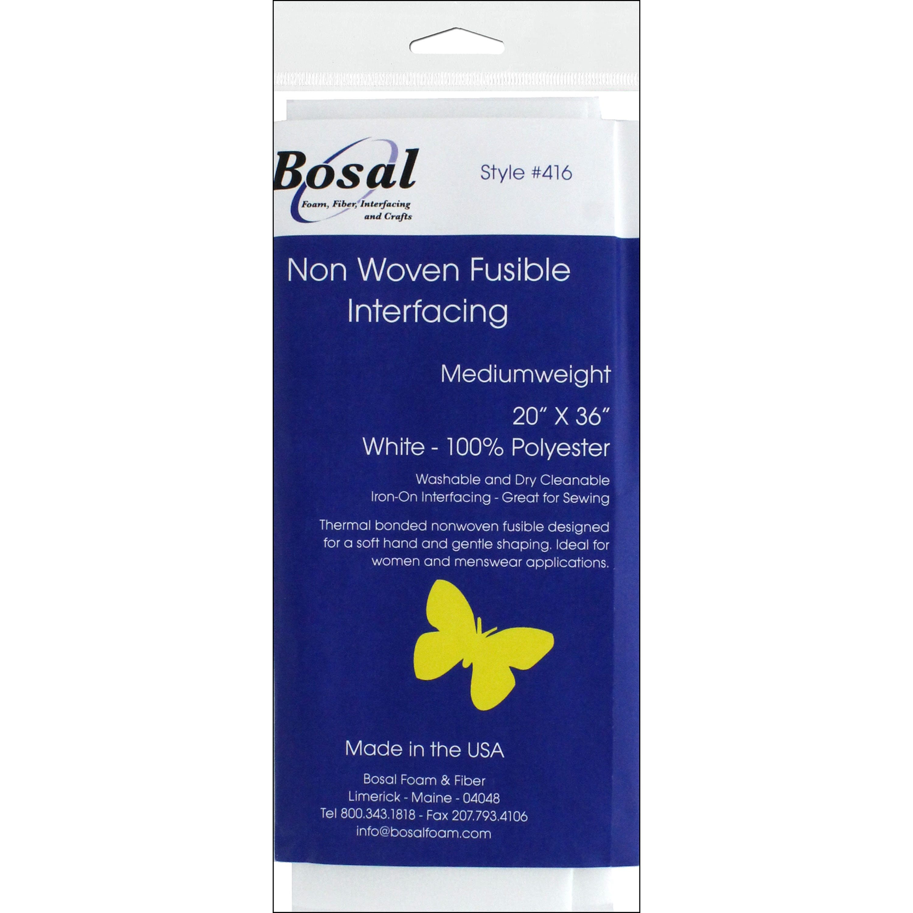 Bosal™ White Medium-Weight Nonwoven Fusible Interfacing, 20" x 36"