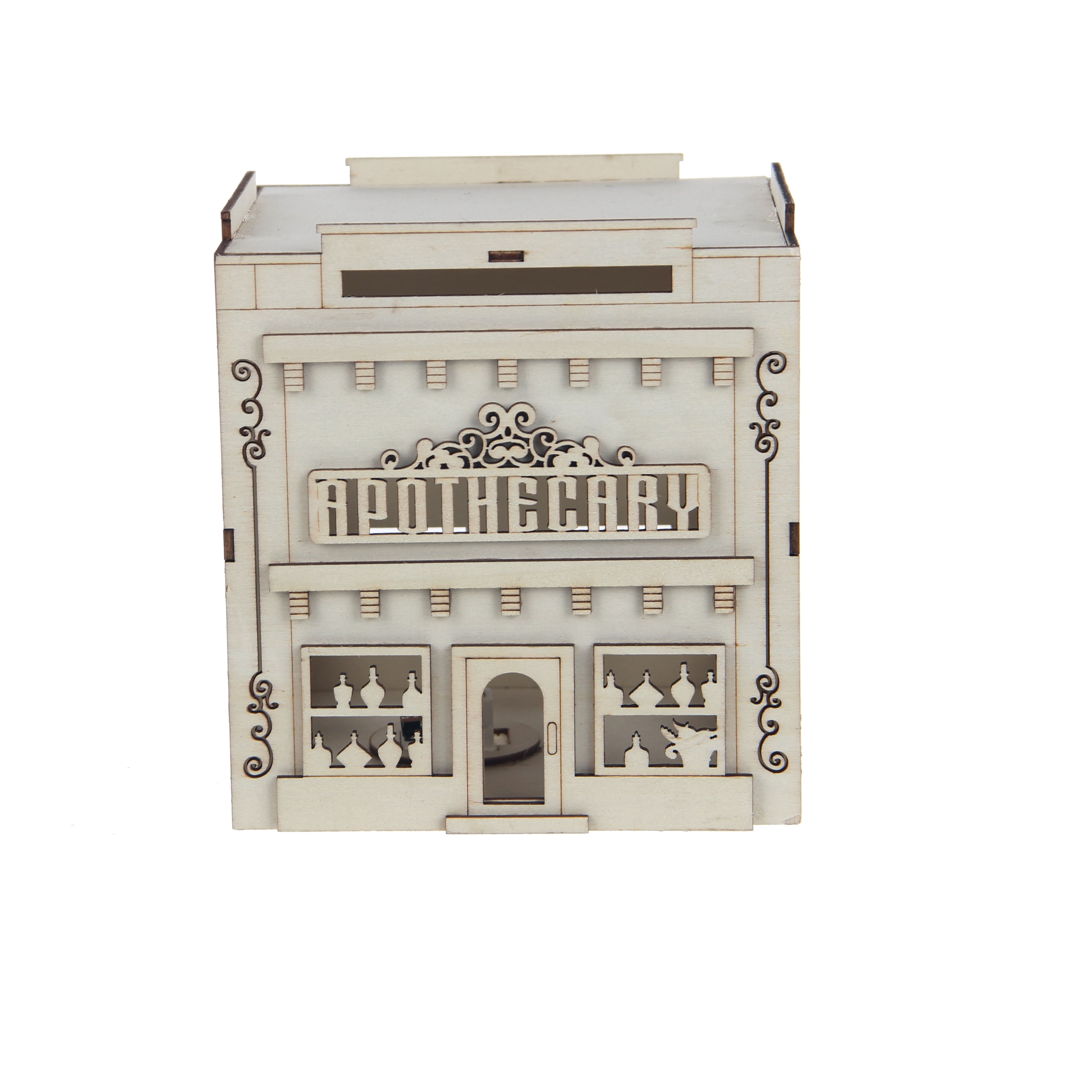 6&#x22; DIY Village Apothecary LED Wood D&#xE9;cor by Make Market&#xAE;