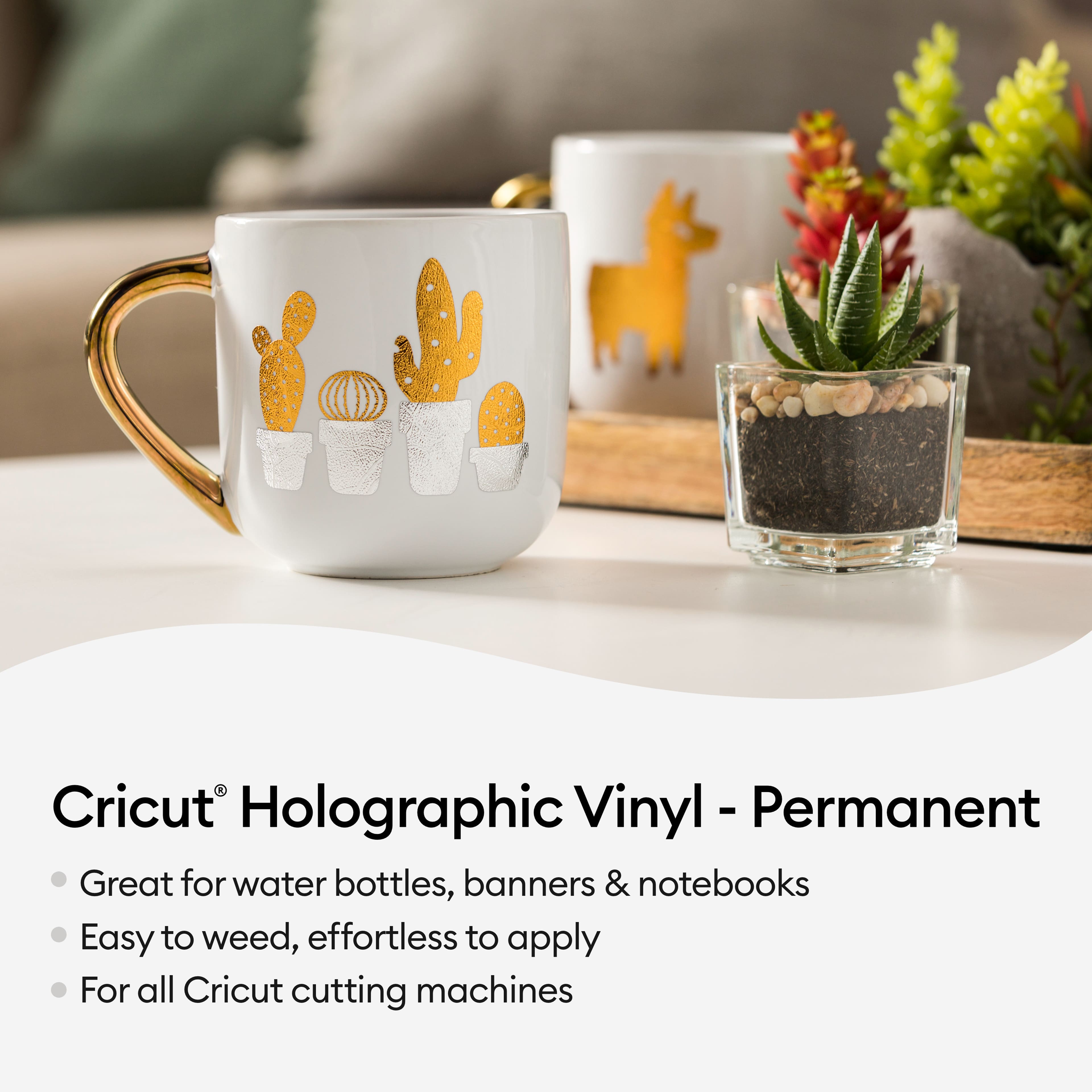 Cricut&#xAE; Permanent Holographic Vinyl, Silver Sampler