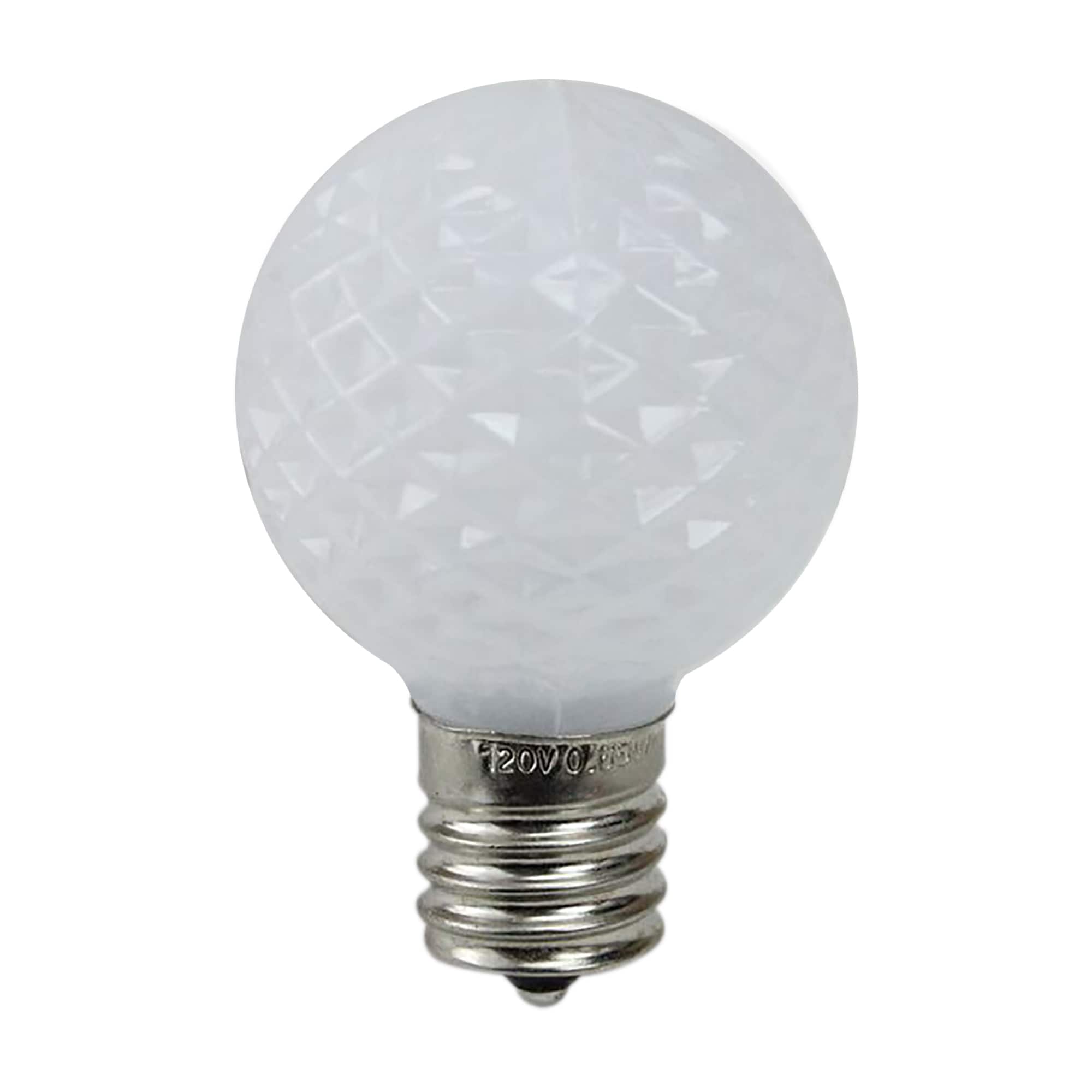 Pure White Faceted G40 LED Replacement Bulbs, 25ct.