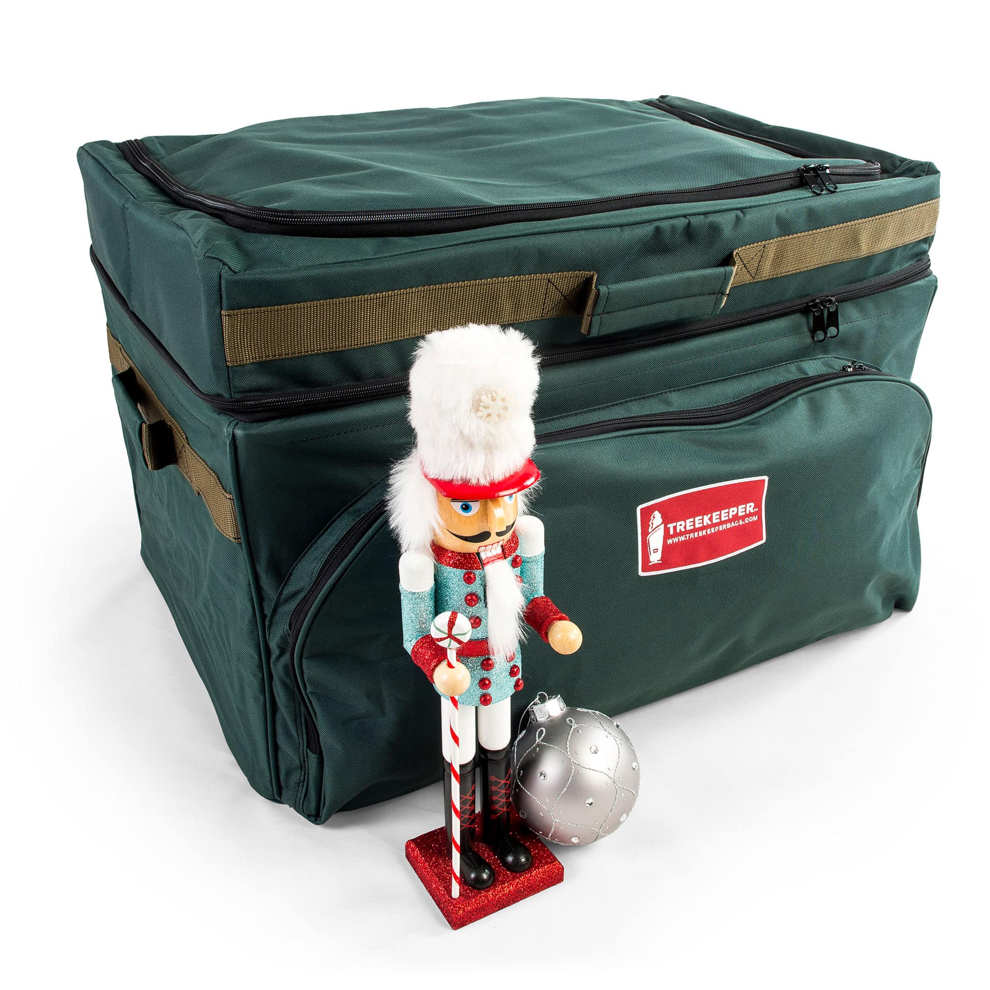 TreeKeeper 72ct. 4" Christmas Ornament Storage Box with Top Pocket