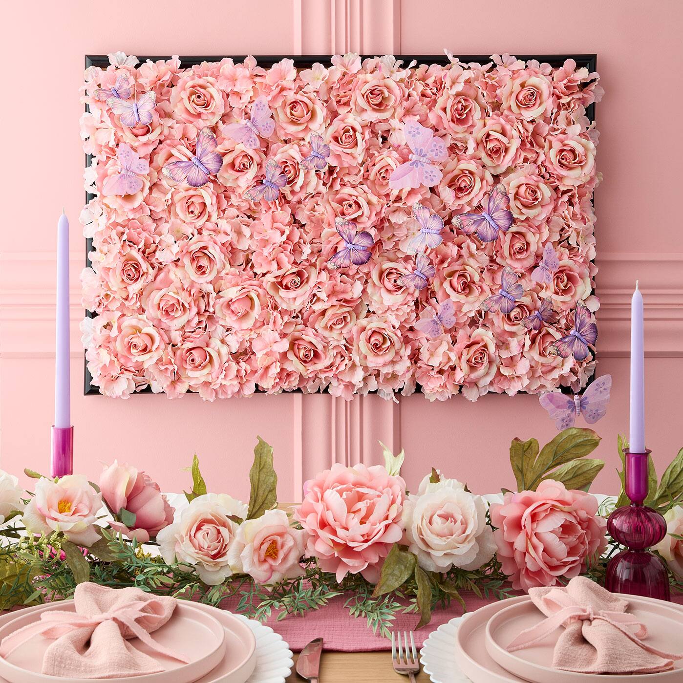 Framed Floral Butterfly Wall