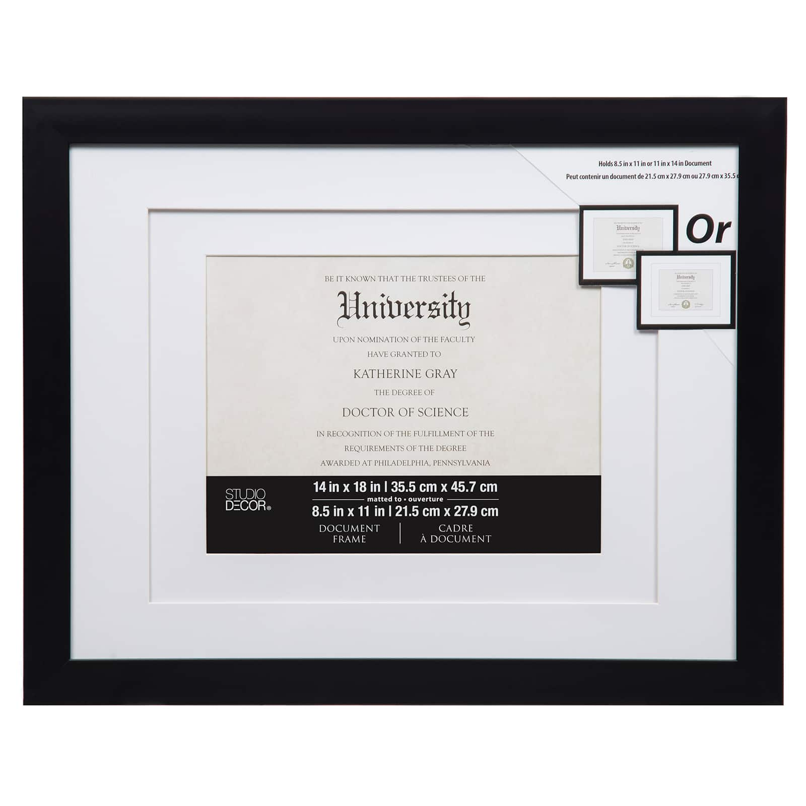 6 Pack: Black 8.5&#x22; x 11&#x22; Document Frame with Double Mat by Studio D&#xE9;cor&#xAE;