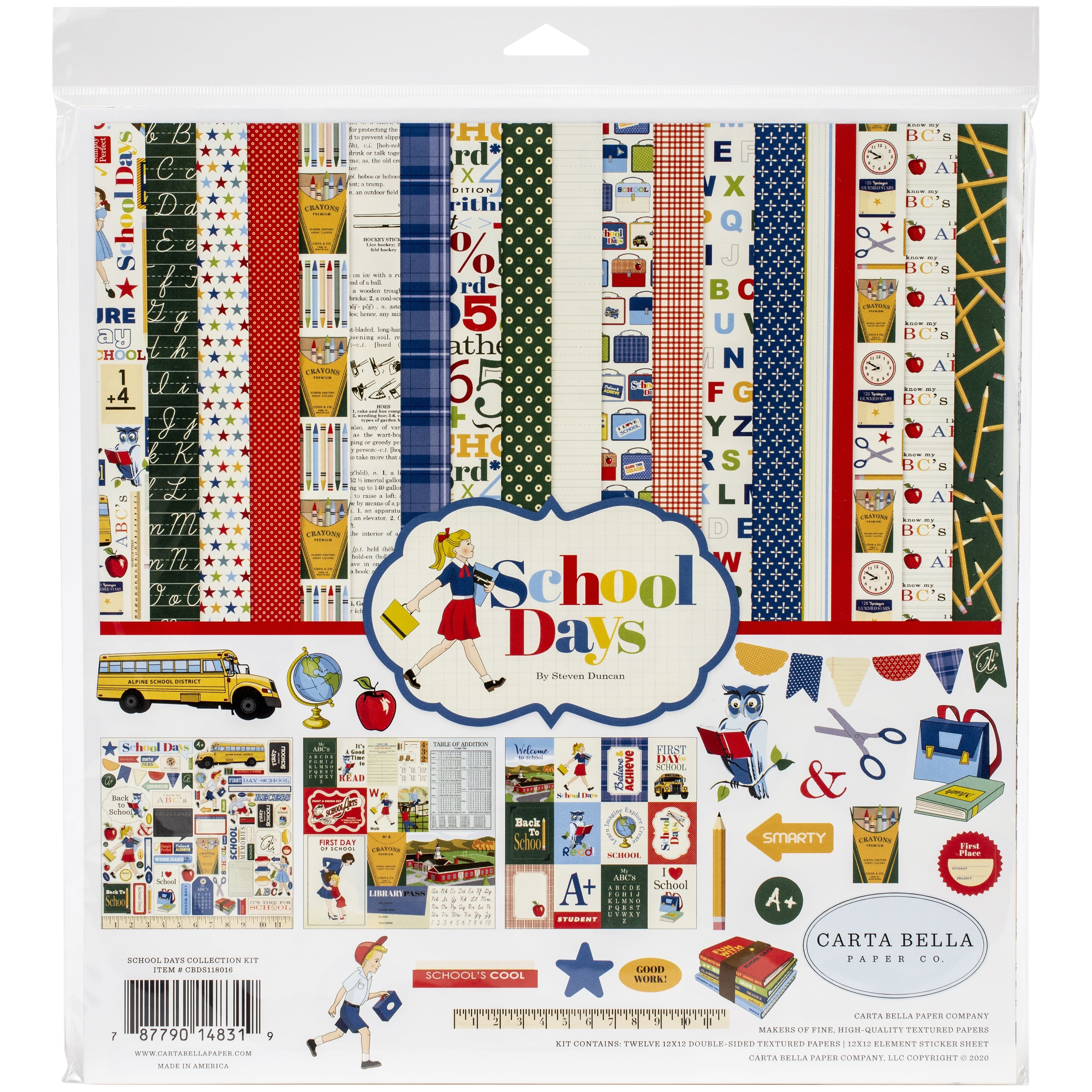 Carta Bella Paper Co. School Days Collection Kit, 12&#x22; x 12&#x22;