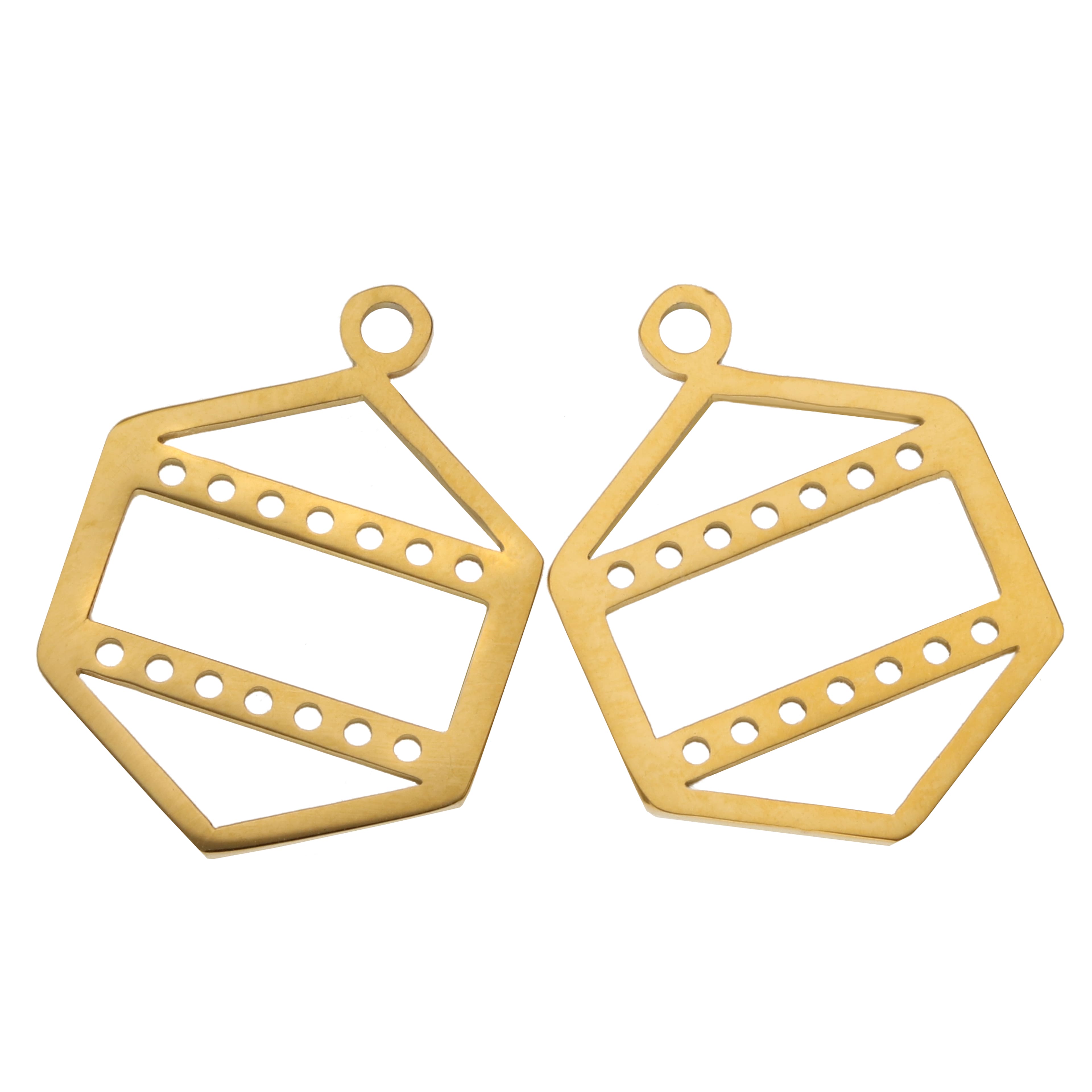 Gold Hexagon Pendant Bead Frames, 2ct. by Bead Landing&#x2122;