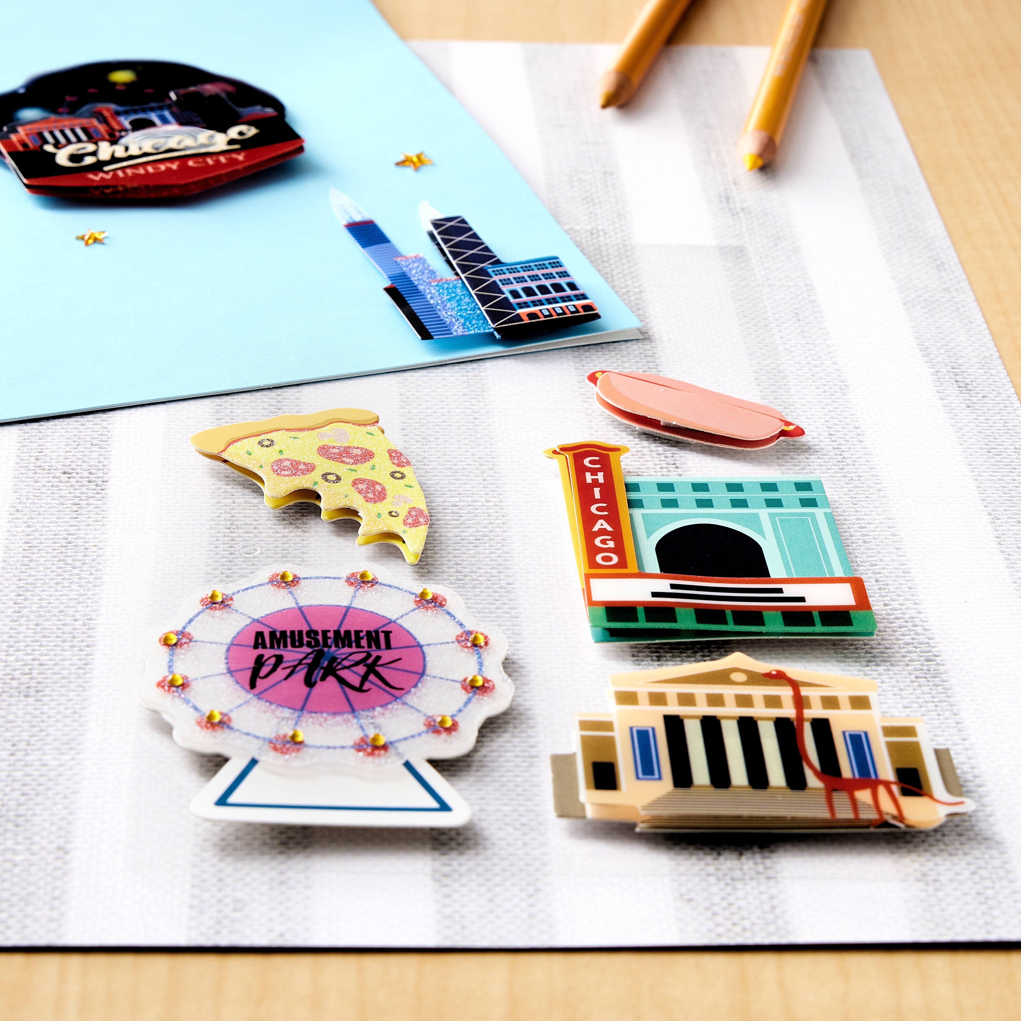 12 Pack: Chicago Dimensional Stickers by Recollections™