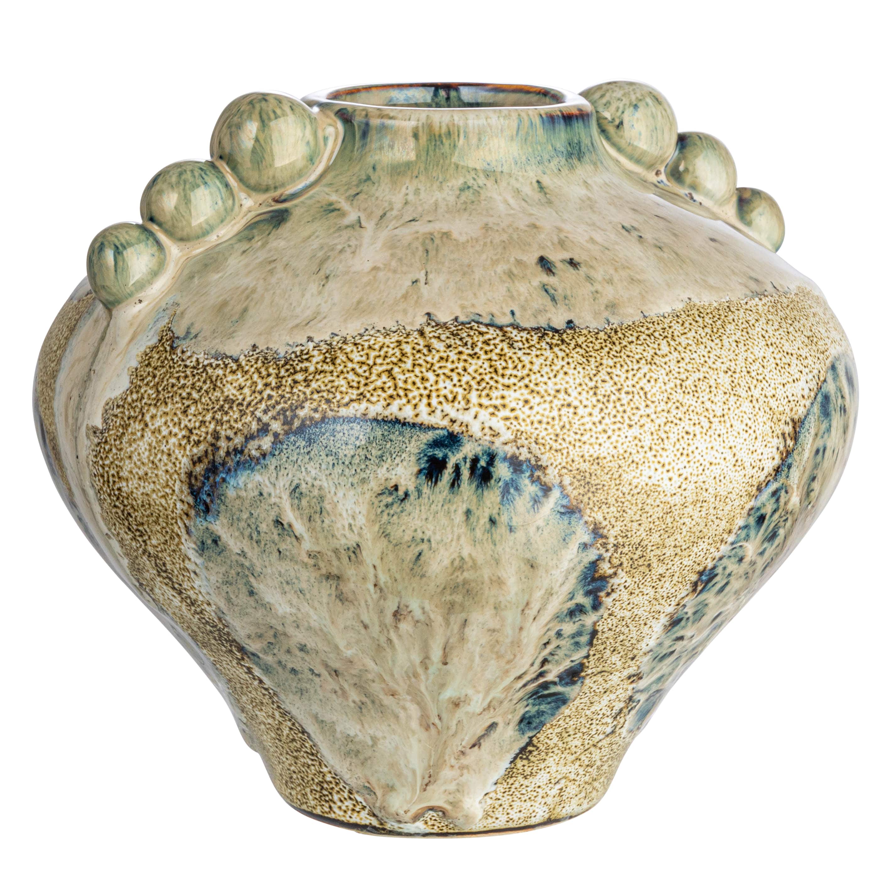Hello Honey® 6.5" Multicolor Organically Shaped Stoneware Vase with Raised Dot Detail