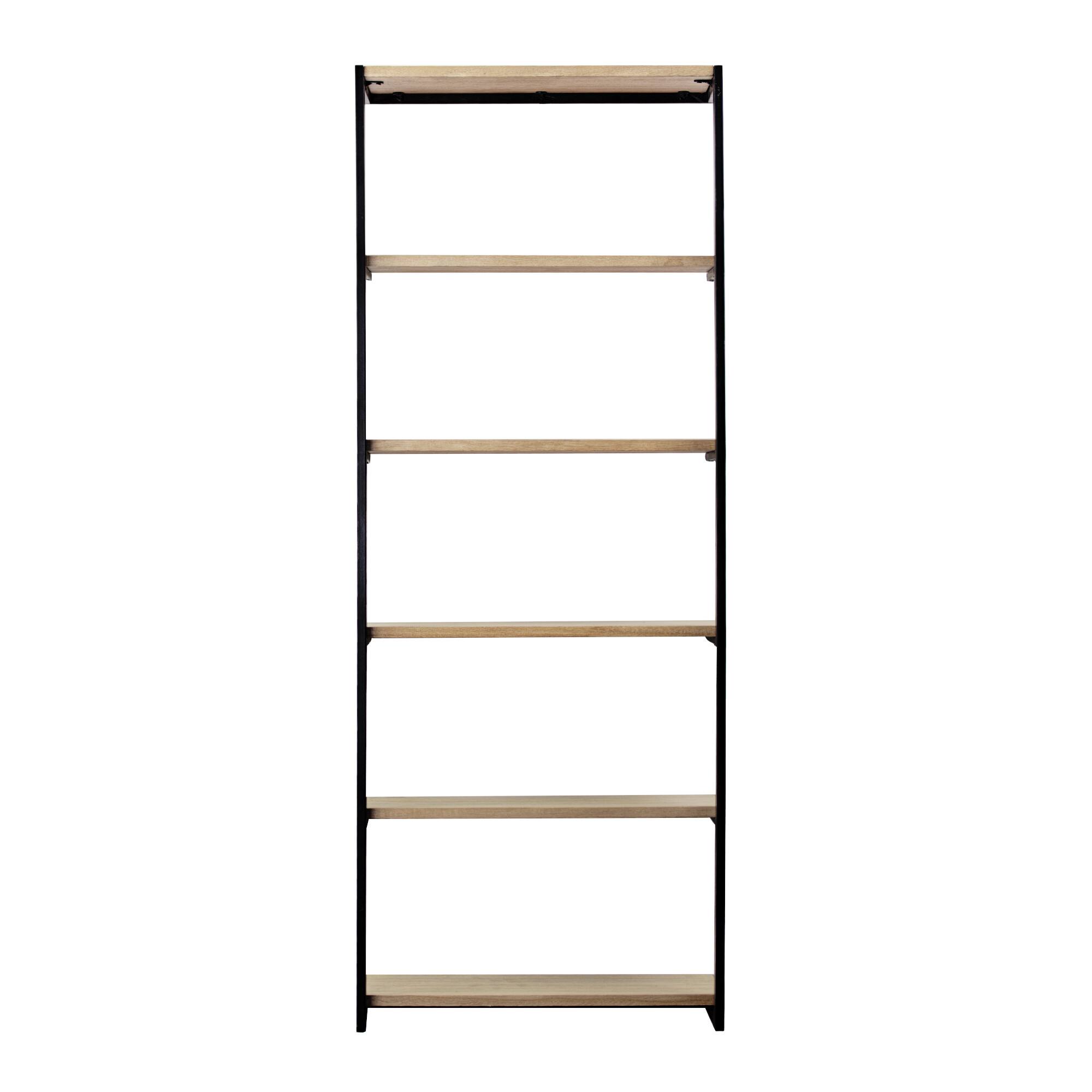 3.5ft. Wood &#x26; Metal 6 Tier Wall Mounted Shelving Unit