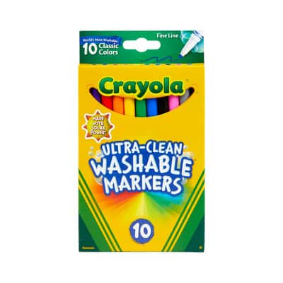 Crayola® Ultra-Clean Fine Line Classic Color Markers, 10 Count