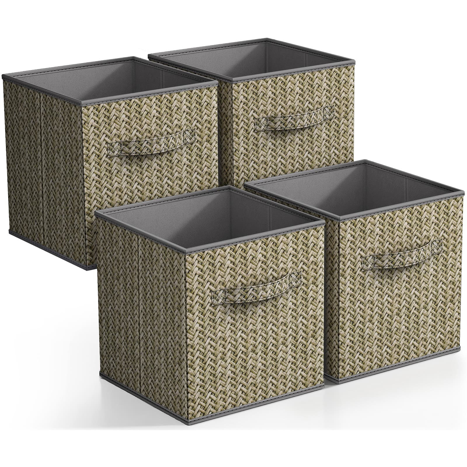 Sorbus 11&#x22; Gray Woven Foldable Storage Cubes, 4ct.