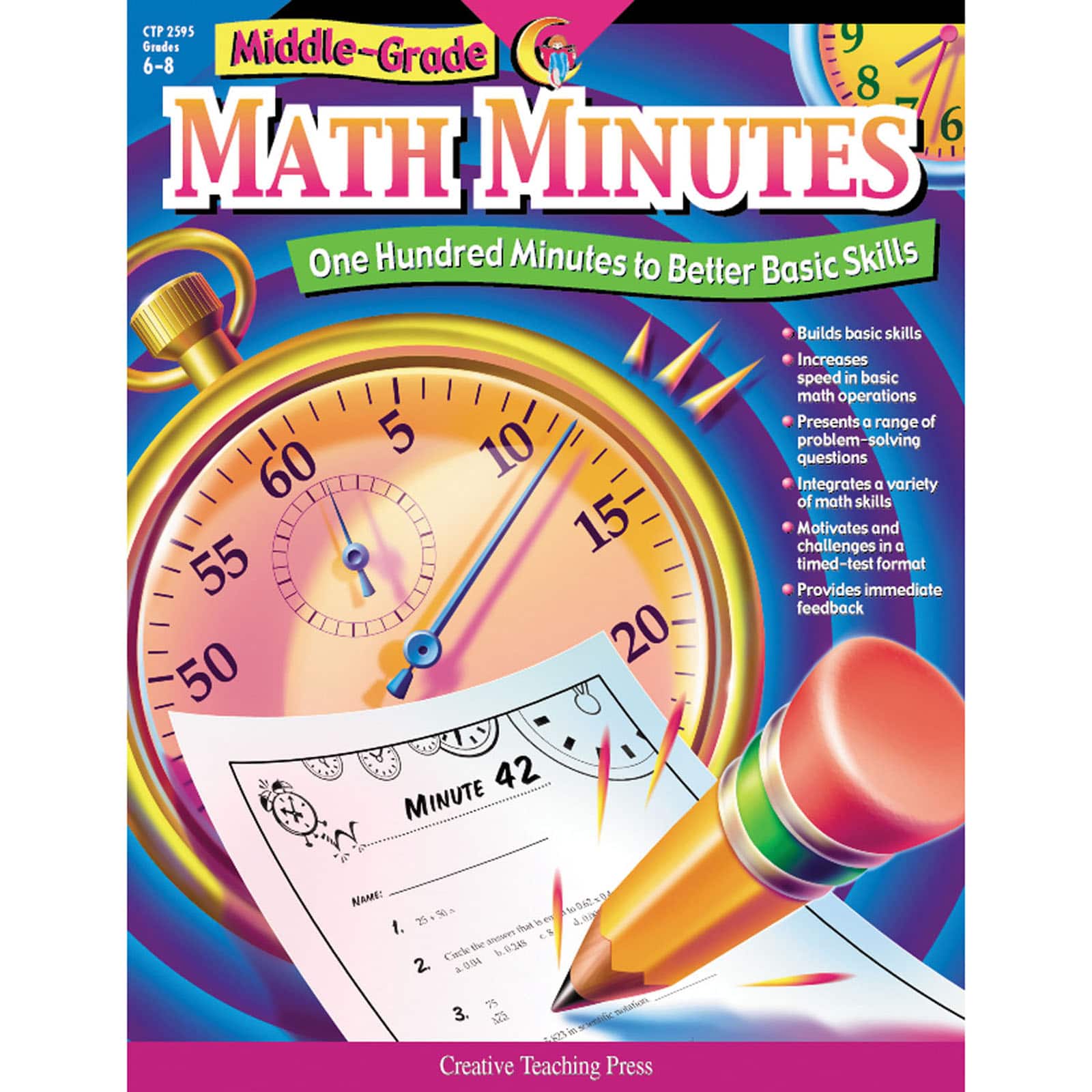 Creative Teaching Press® Math Minutes Workbook, Middle Grade