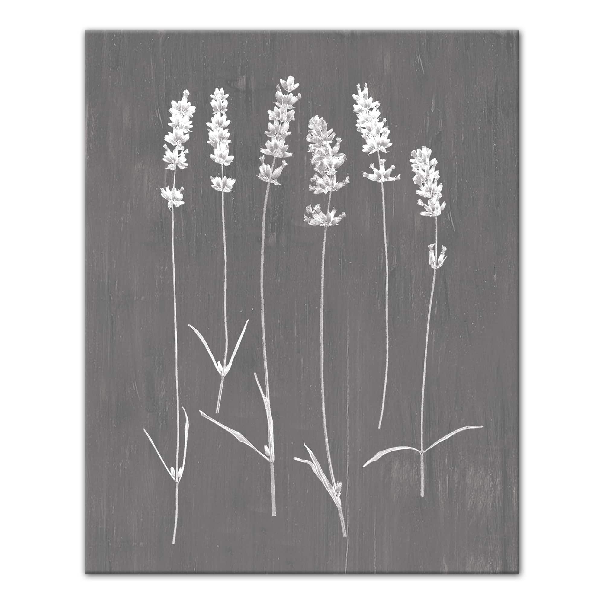 Pressed Lavender On Gray Canvas Wall Art