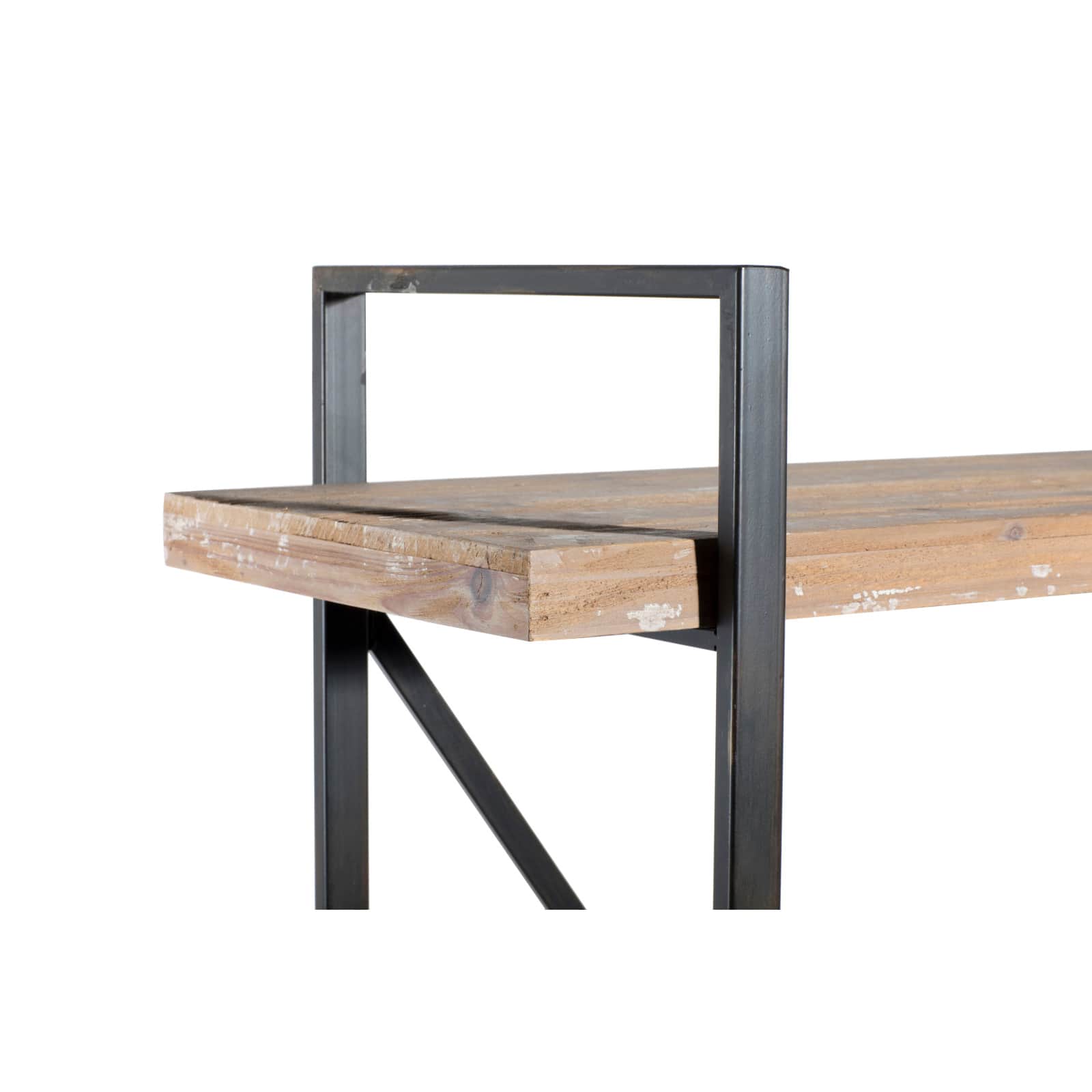 Brown Wood & Metal Industrial Shelving Unit