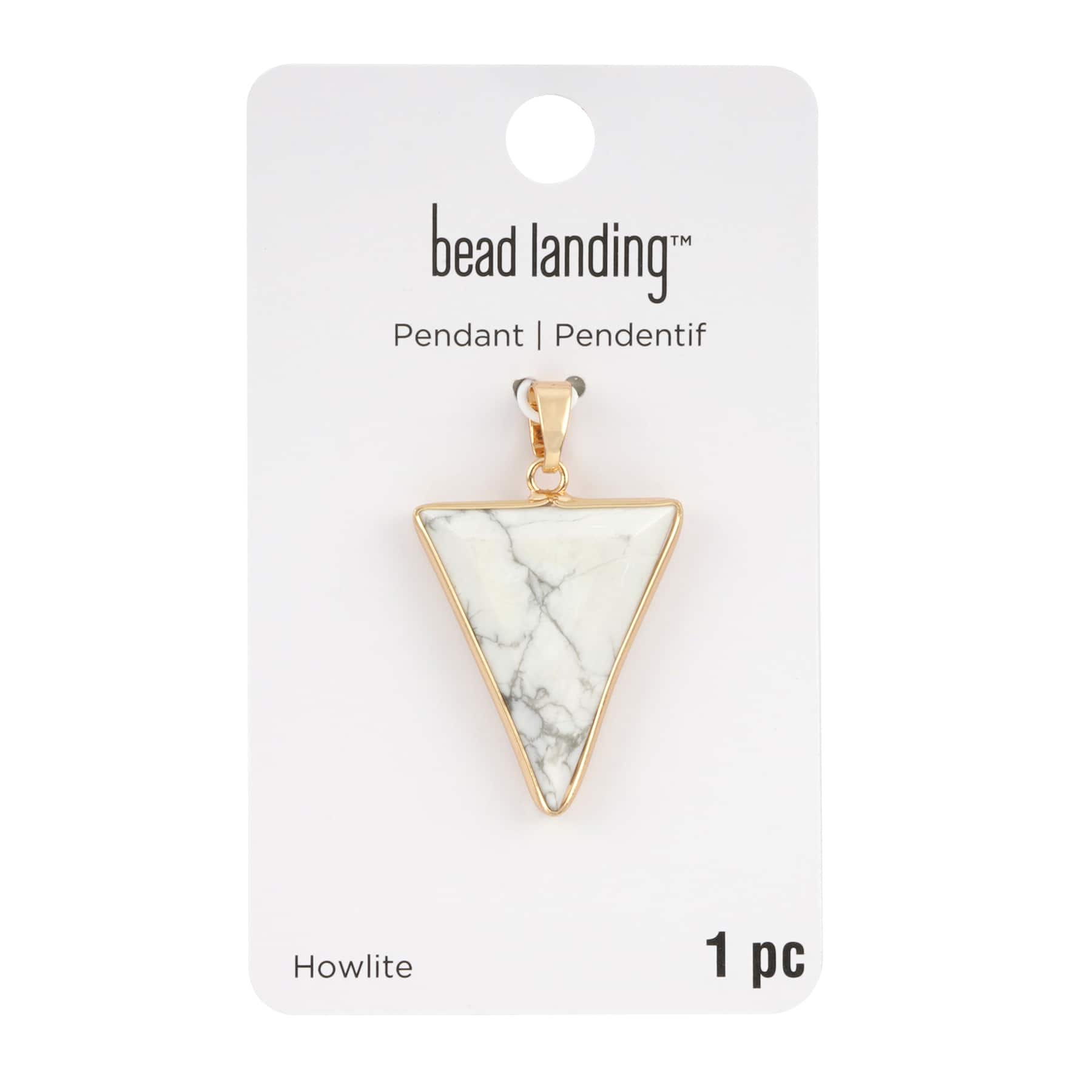 White Howlite Triangle Pendant by Bead Landing™