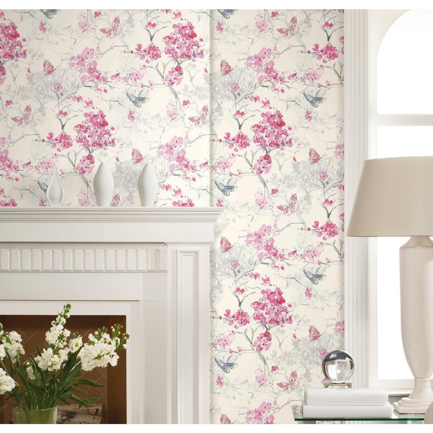 RoomMates Cherry Blossoms Peel &#x26; Stick Wallpaper