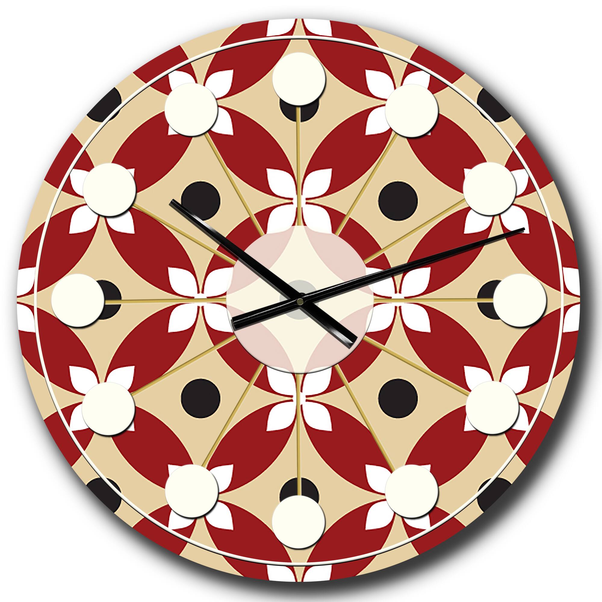 Designart 'Retro Pattern Abstract Design Xiii Mid-Century Modern Wall Clock
