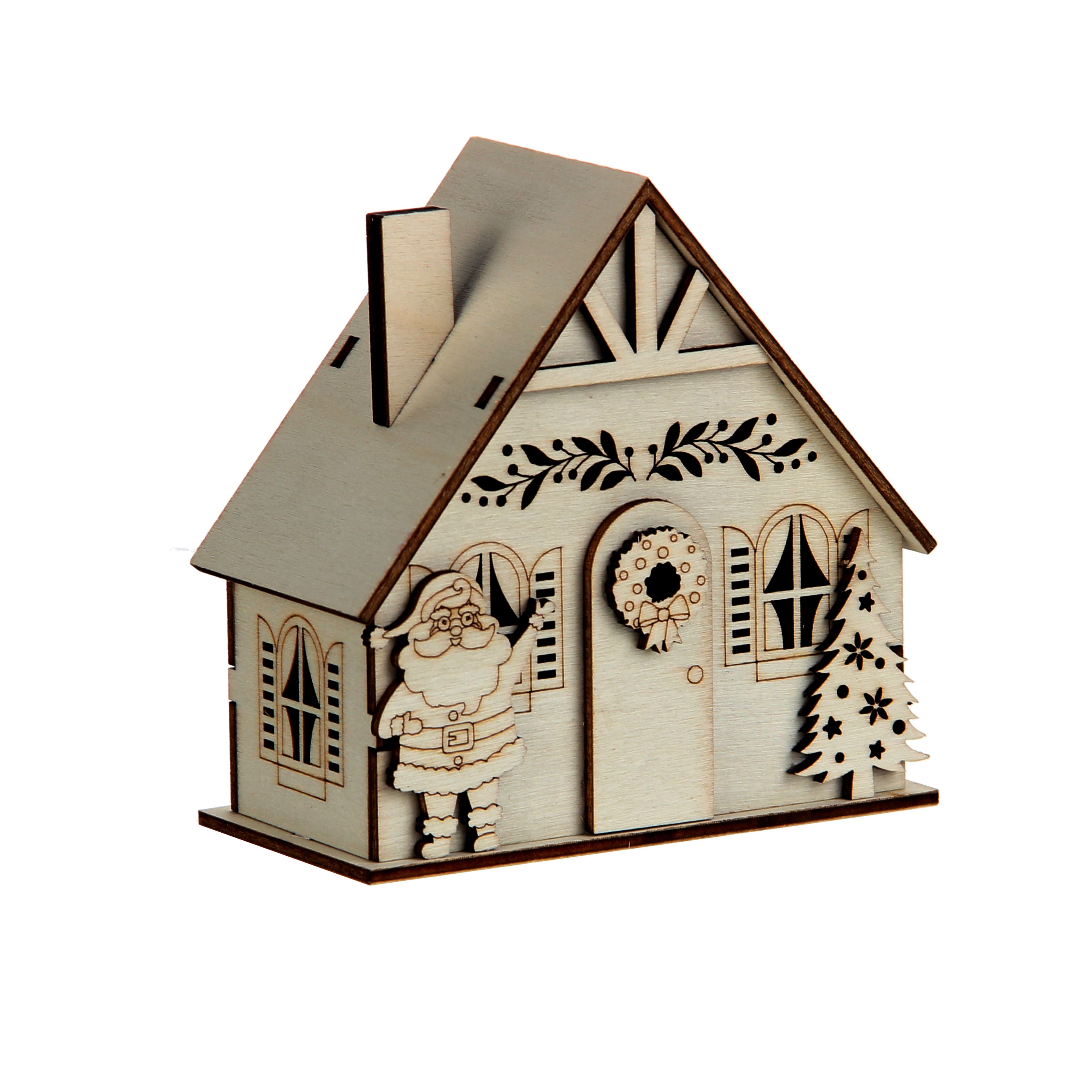 DIY LED Wood Village Santa House by Make Market&#xAE;