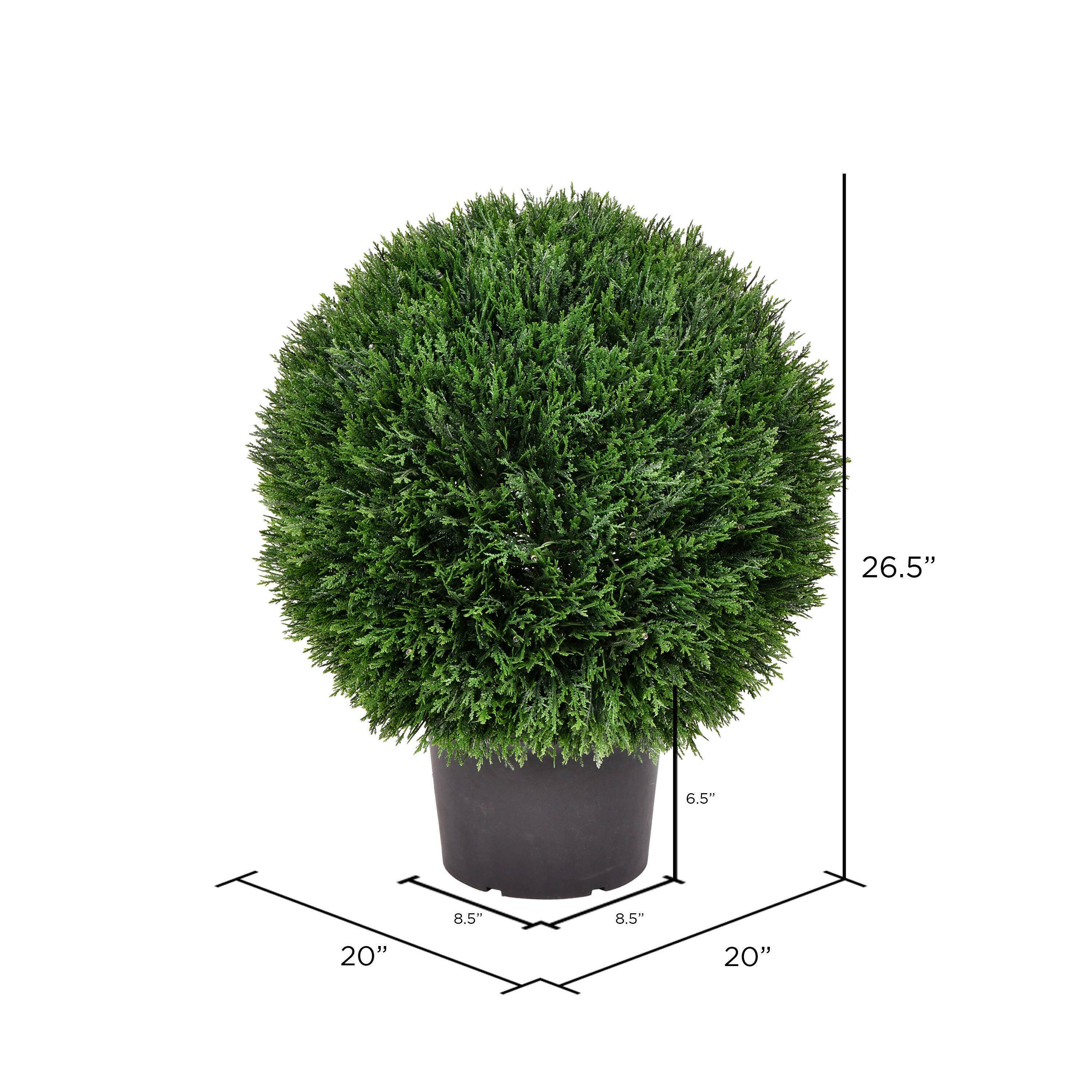 20&#x22; Artificial Green Cedar Ball