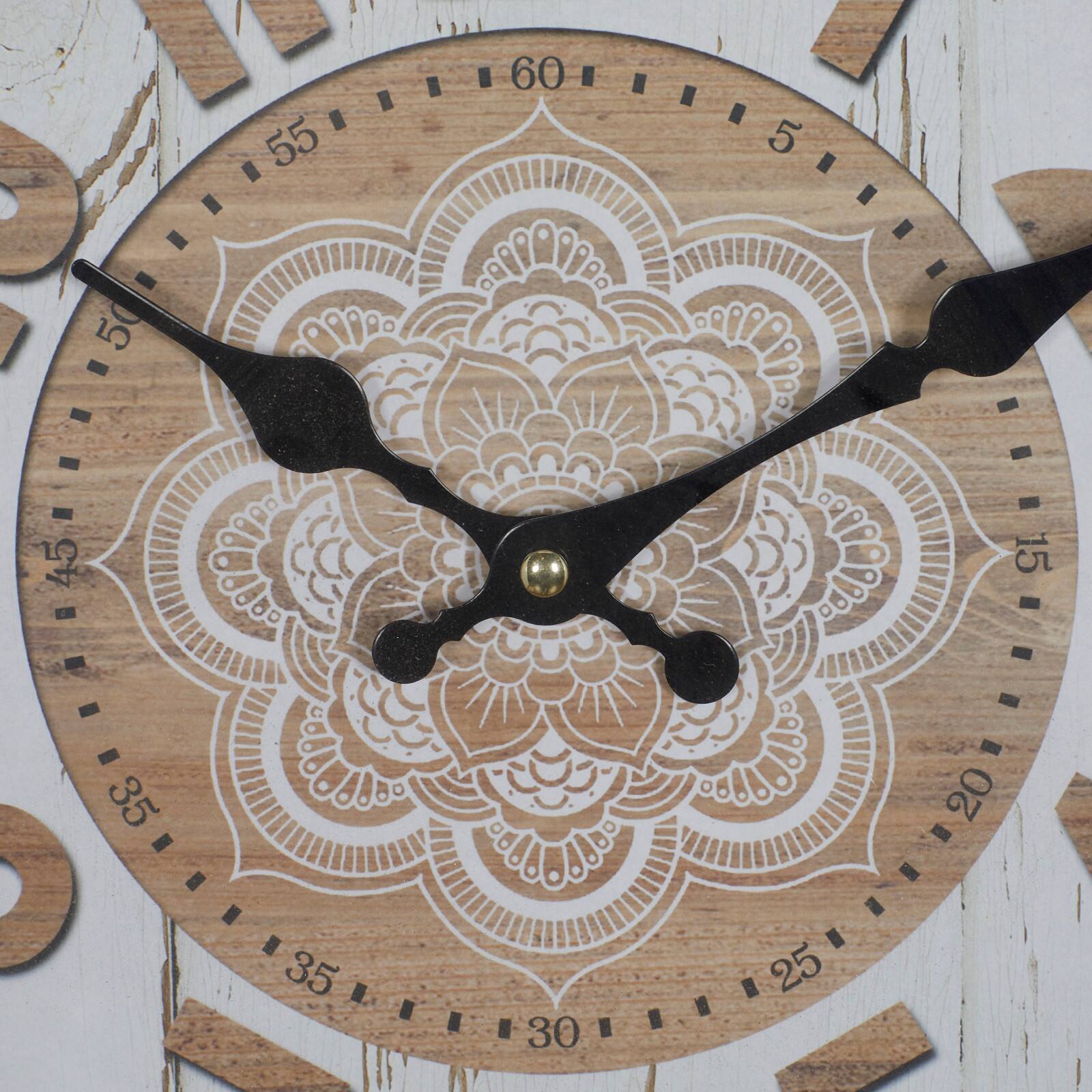 White Metal Farmhouse Wall Clock, 14&#x22; x 14&#x22; x 3&#x22;