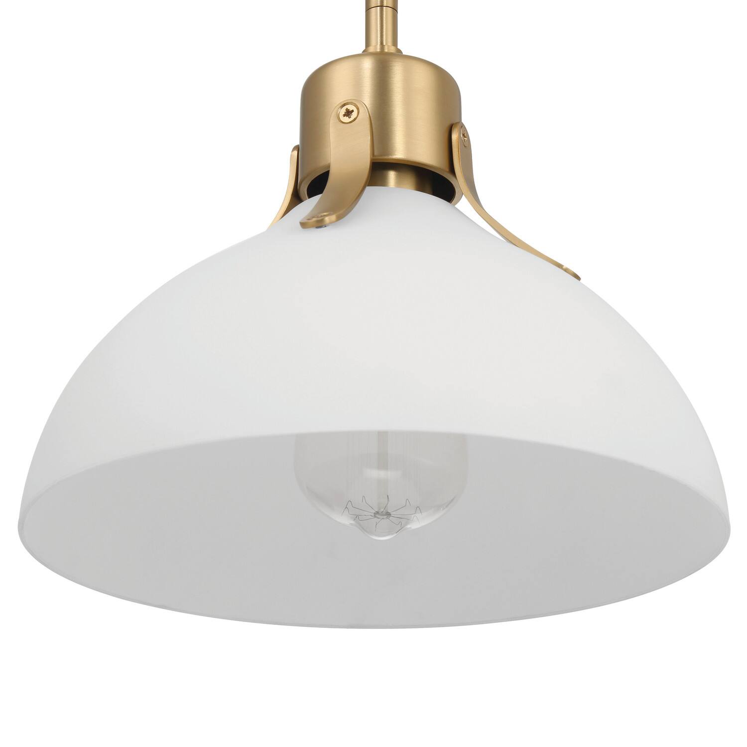 Hello Honey&#xAE; Delano Gold &#x26; White Industrial Metal &#x26; Etched Glass Ceiling Light