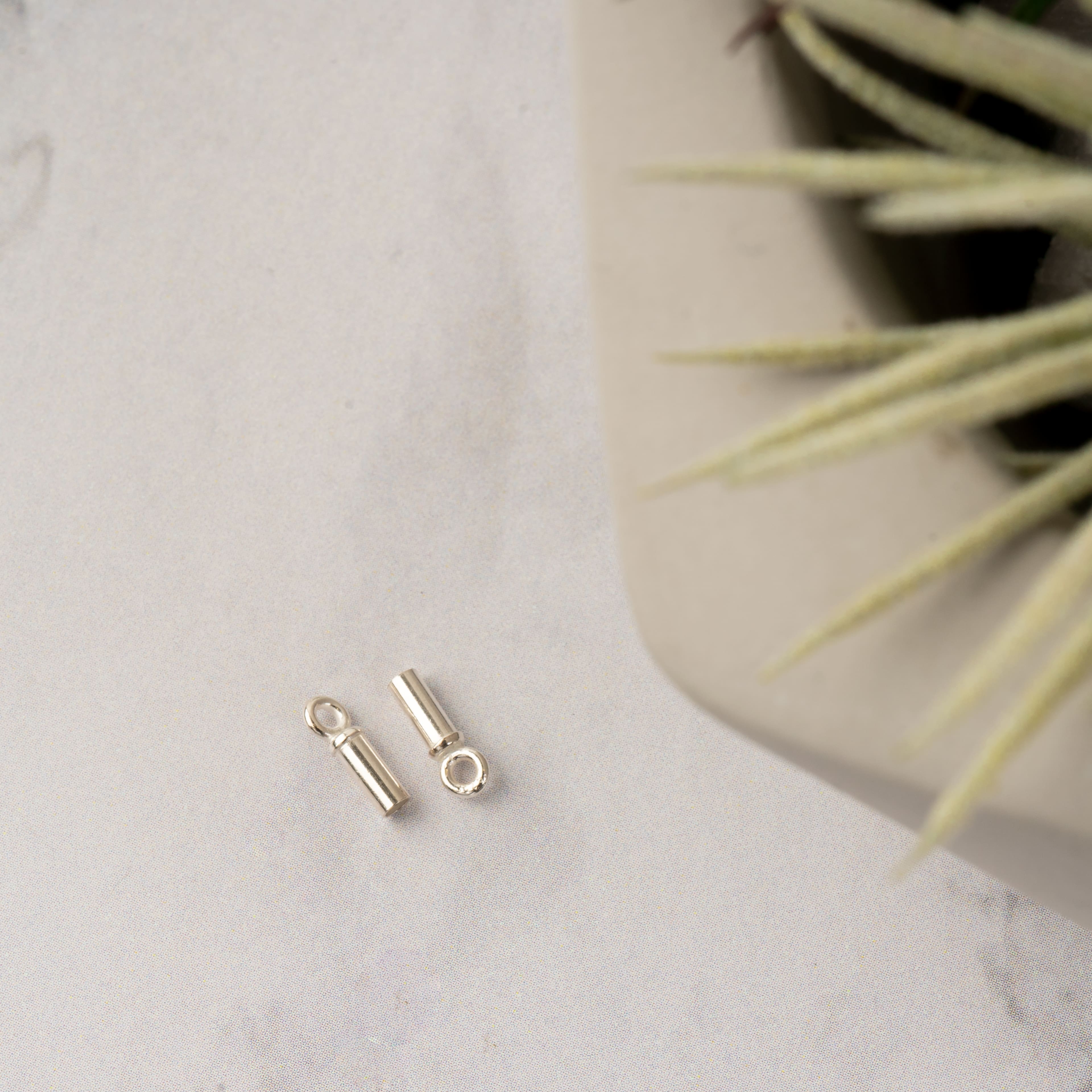 1.5mm Sterling Silver Endcap Tubes, 2ct. by Bead Landing&#x2122;