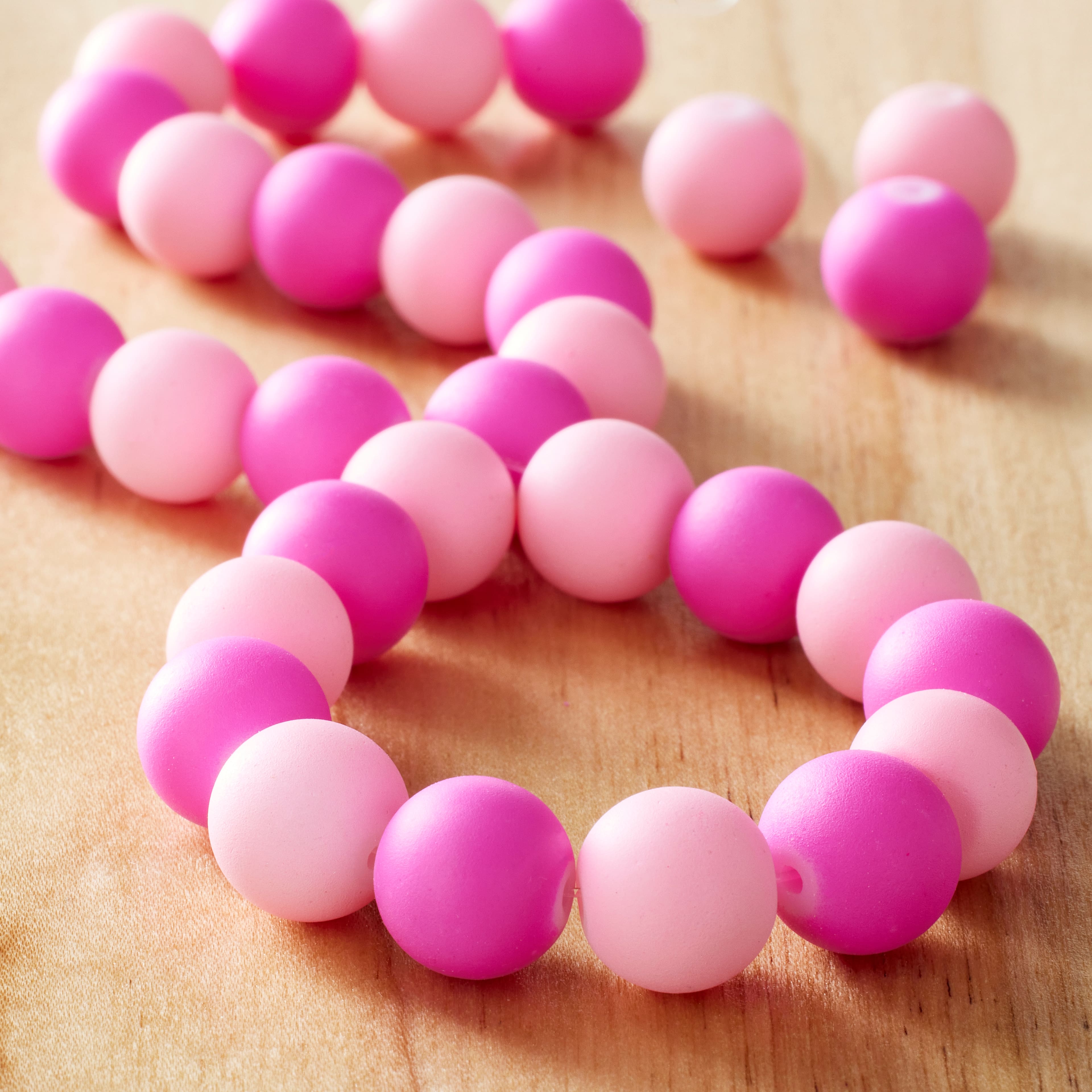 High Quality 8mm Acrylic Beads Frosted Colorful Beads Plastic Round Beads Small Pink Beads Jewelry Making Beads Bracelet Beads DIY Necklace