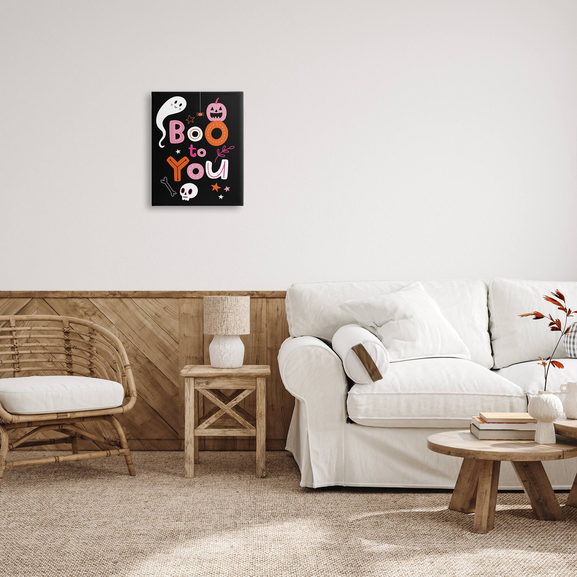 Stupell Industries Boo To You Smiling Halloween Elements Canvas Wall Art