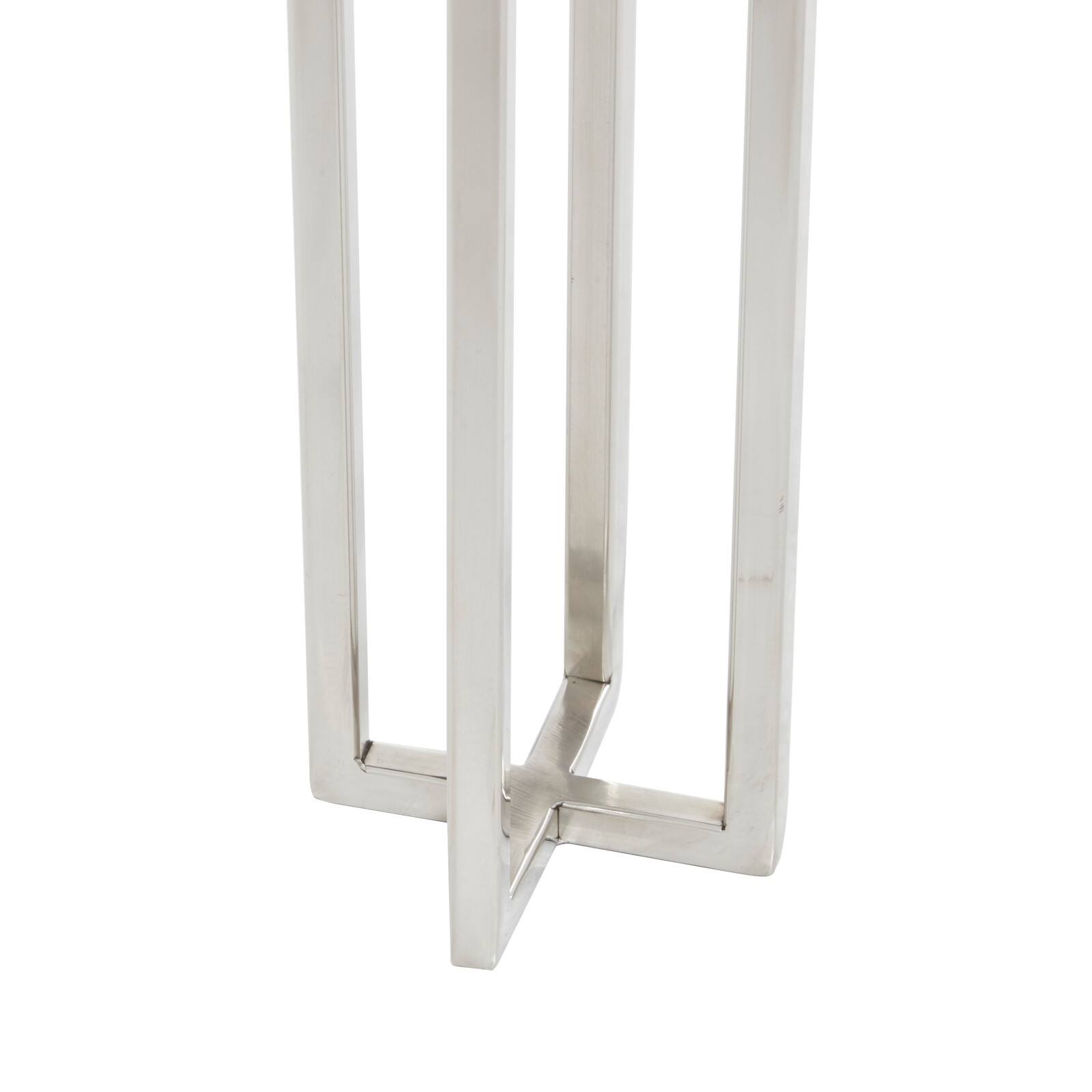 Silver Stainless Steel Glam Candle Holder Set