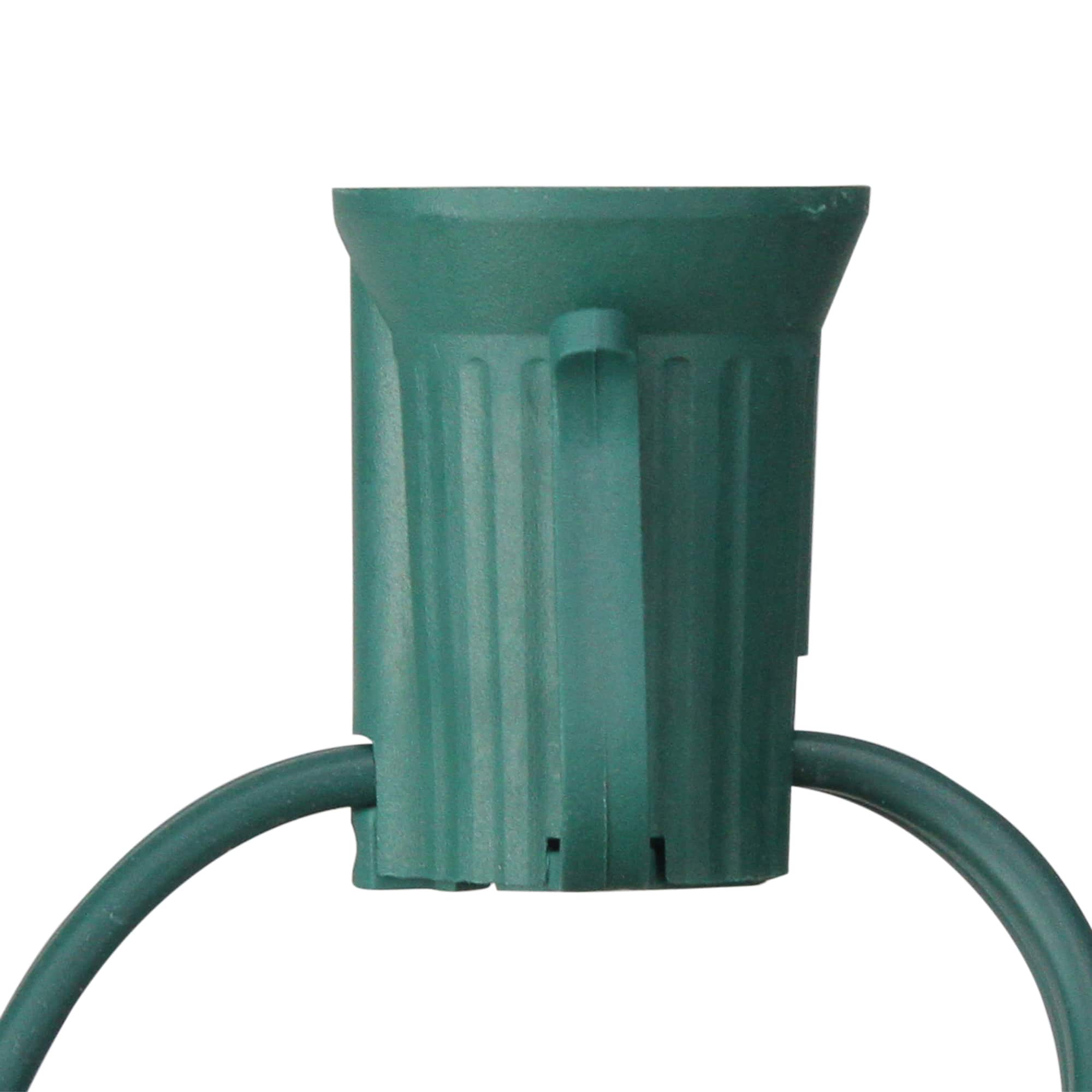 100ft. Green C9 Commercial Christmas Light Socket Set