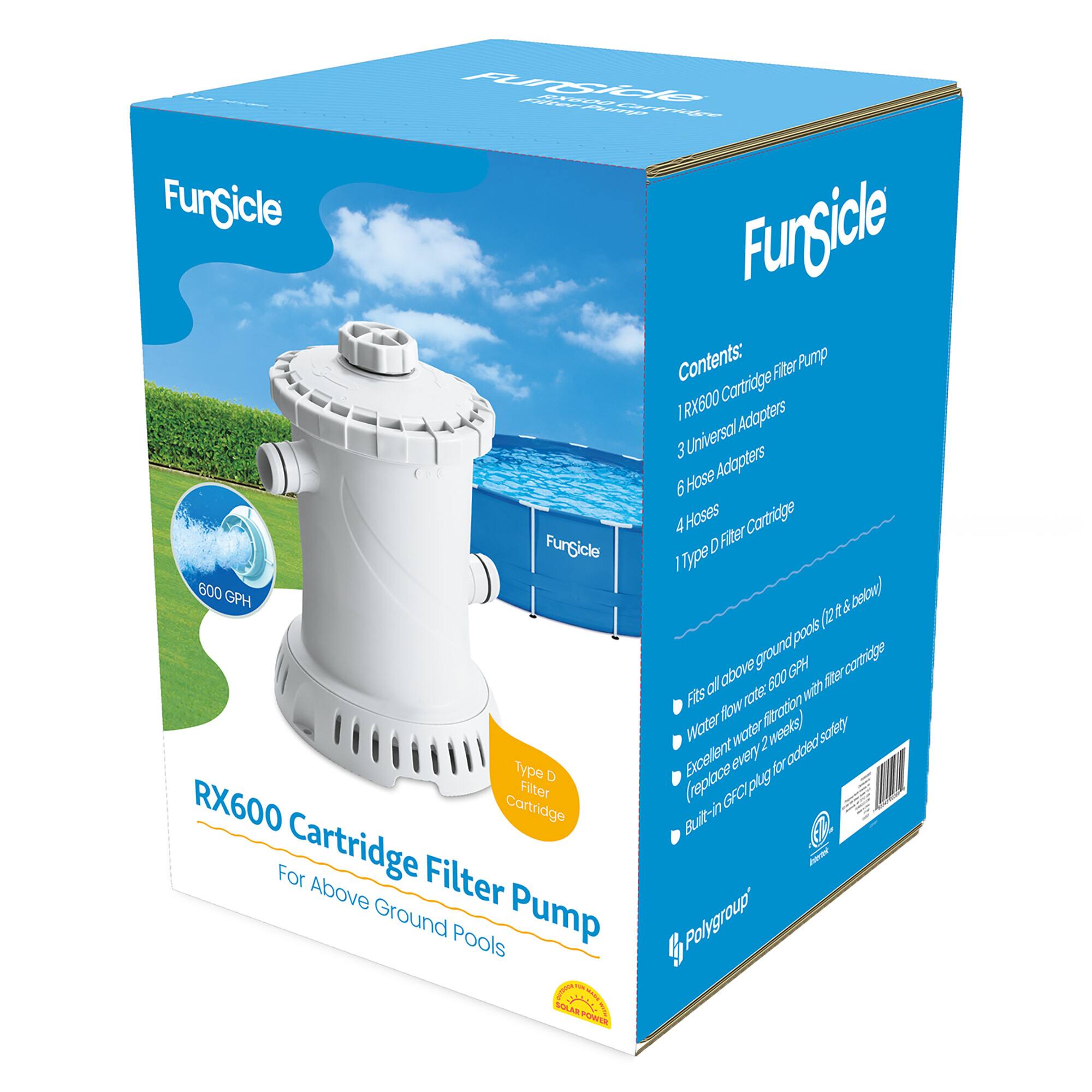 Funsicle RX600 Cartridge Filter Above Ground Pool Pump