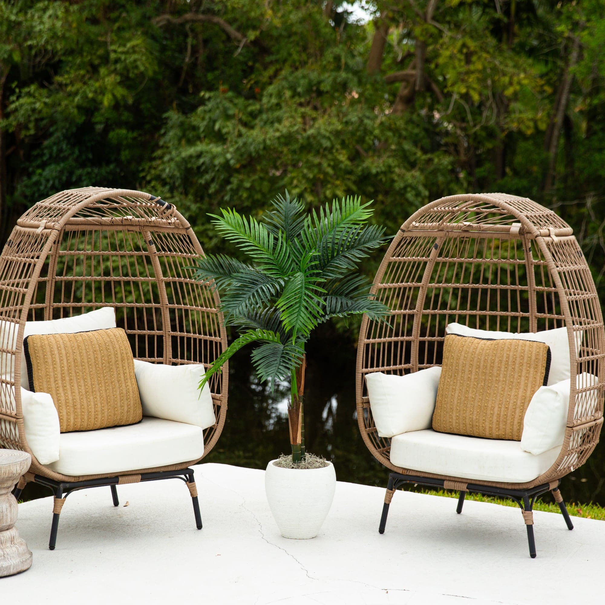 4ft. UV Resistant Artificial Double Robellini Palm Tree (Indoor/Outdoor)