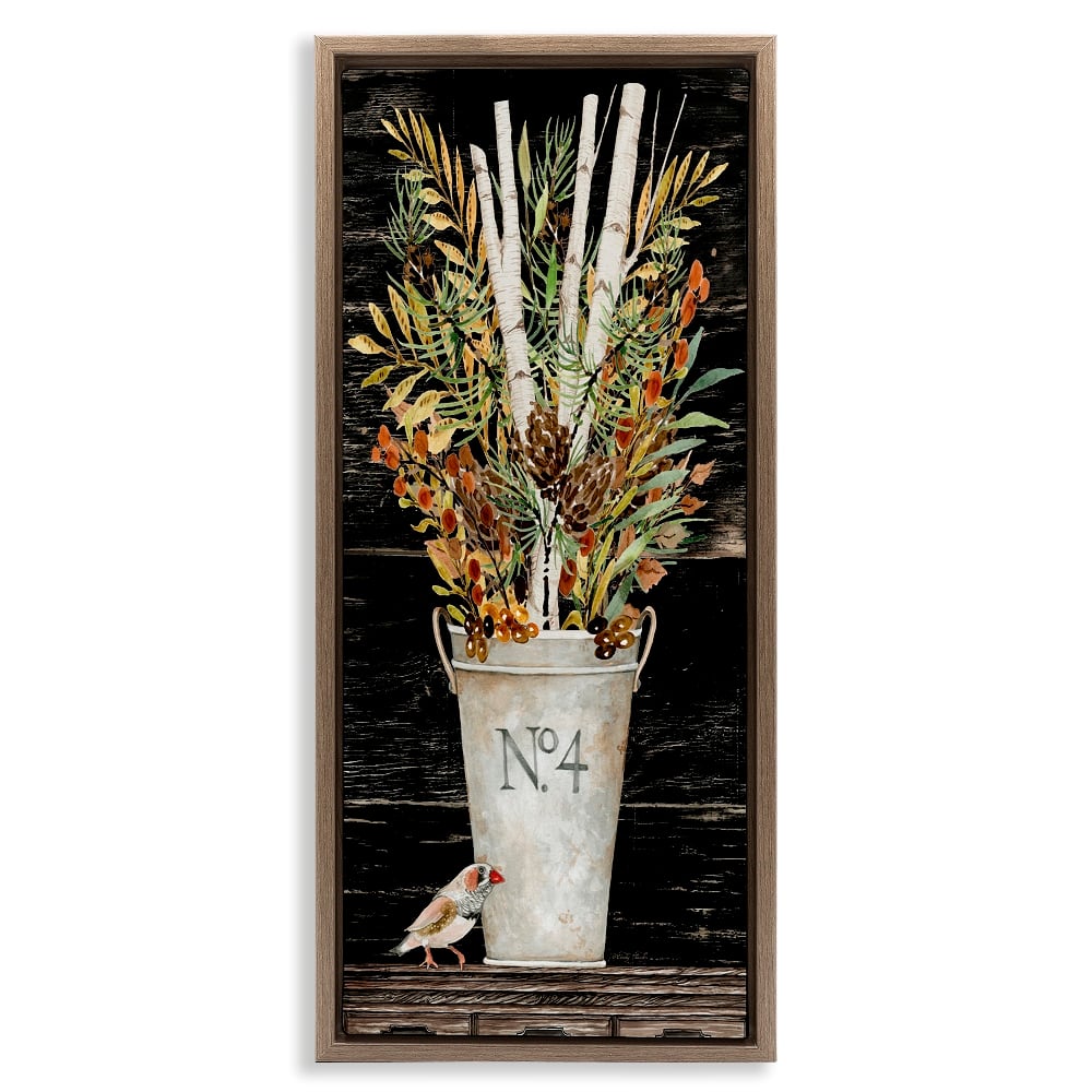 Stupell Industries Rustic Forest Greenery Bouquet Floating Frame Canvas Wall Art