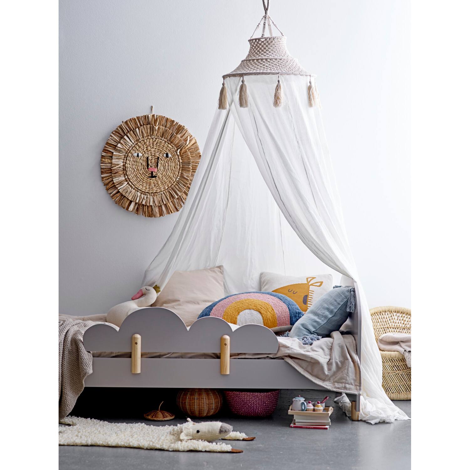 Hello Honey&#xAE; White Cotton Macram&#xE9; Canopy with Tassels