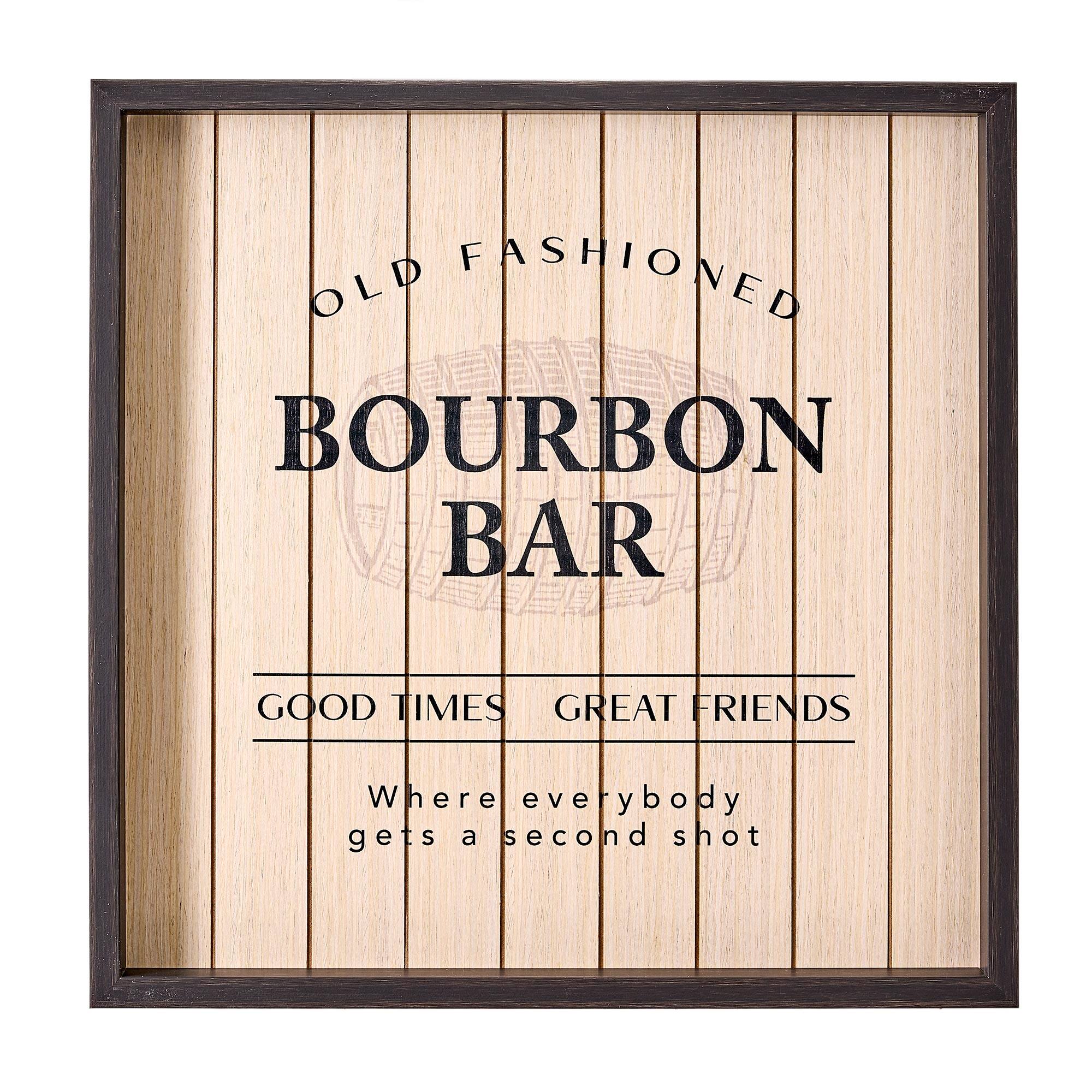 American Art Decor Framed Good Times Bourbon Bar Wall Decor - 18.75" x 18.75" x 1.25"