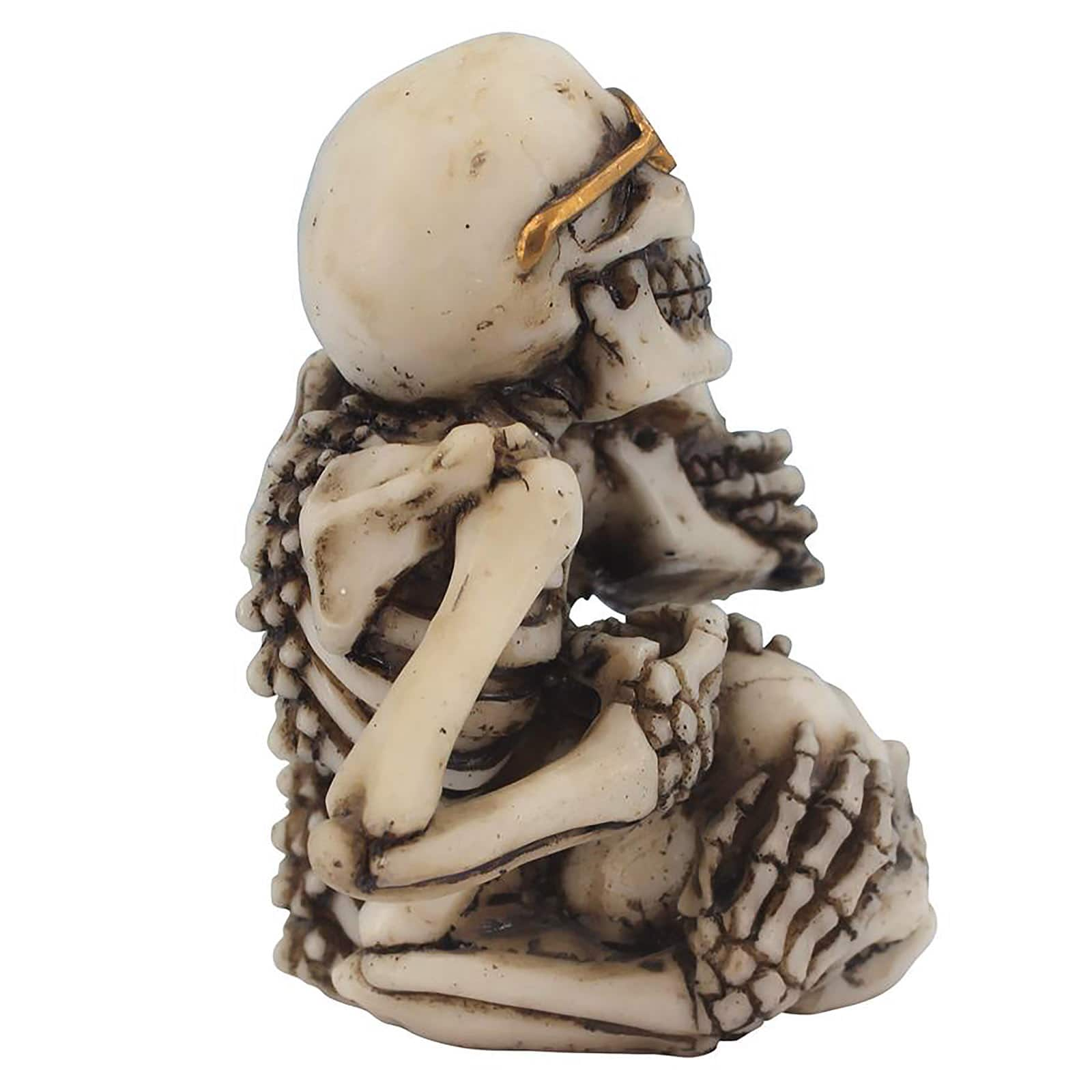 Design Toscano 5&#x22; See, Hear, Speak No Evil Skeleton Buddies Pencil Holder